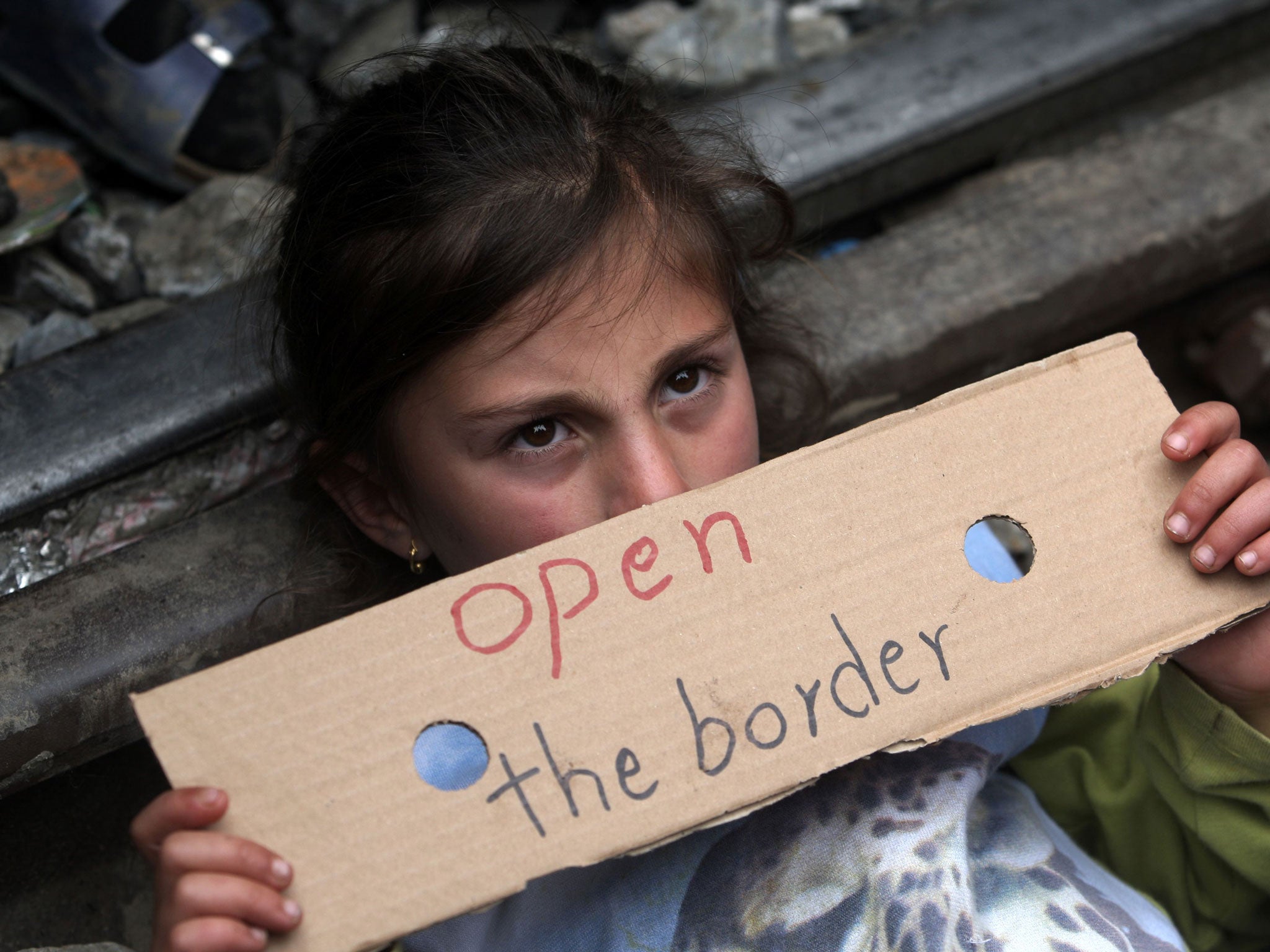 Macedonia has closed its border with Greece; this young refugee is in a camp at Idomeni, a village on the Greek-Macedonian border