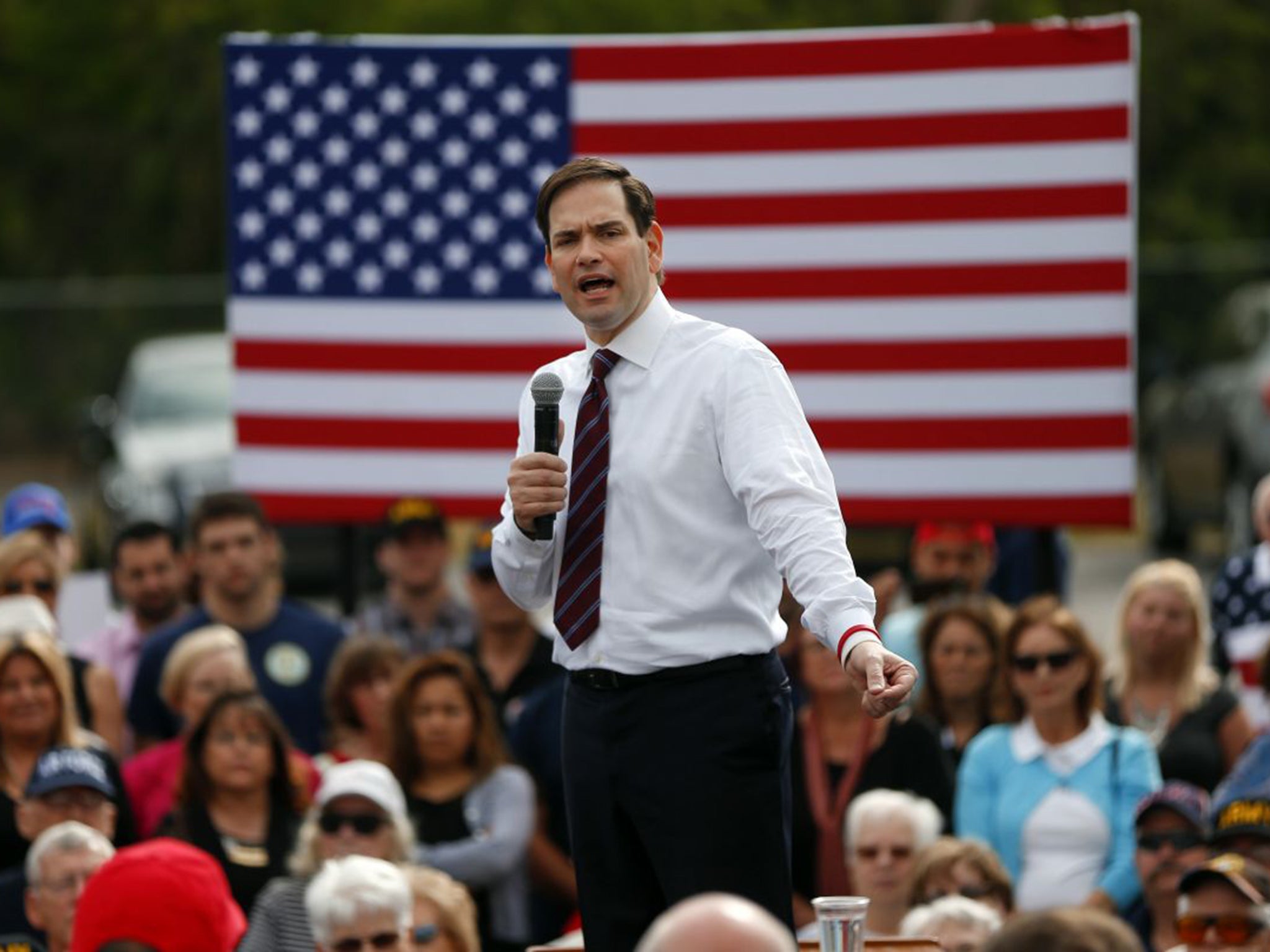 Marco Rubio has told supporters in Ohio not to vote for him