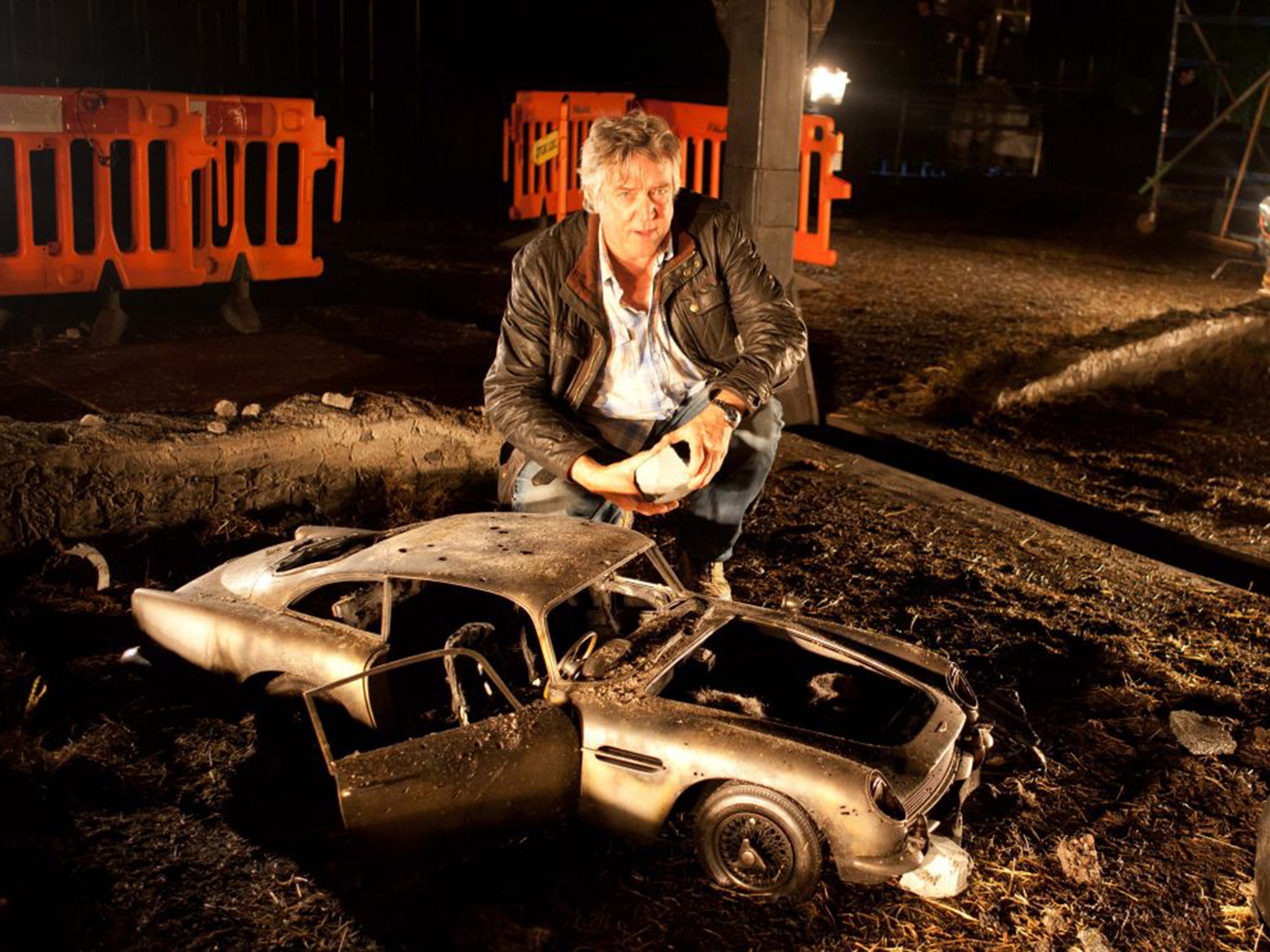 Steve Begg with a one-third scale model of Bond’s Aston Martin DB5