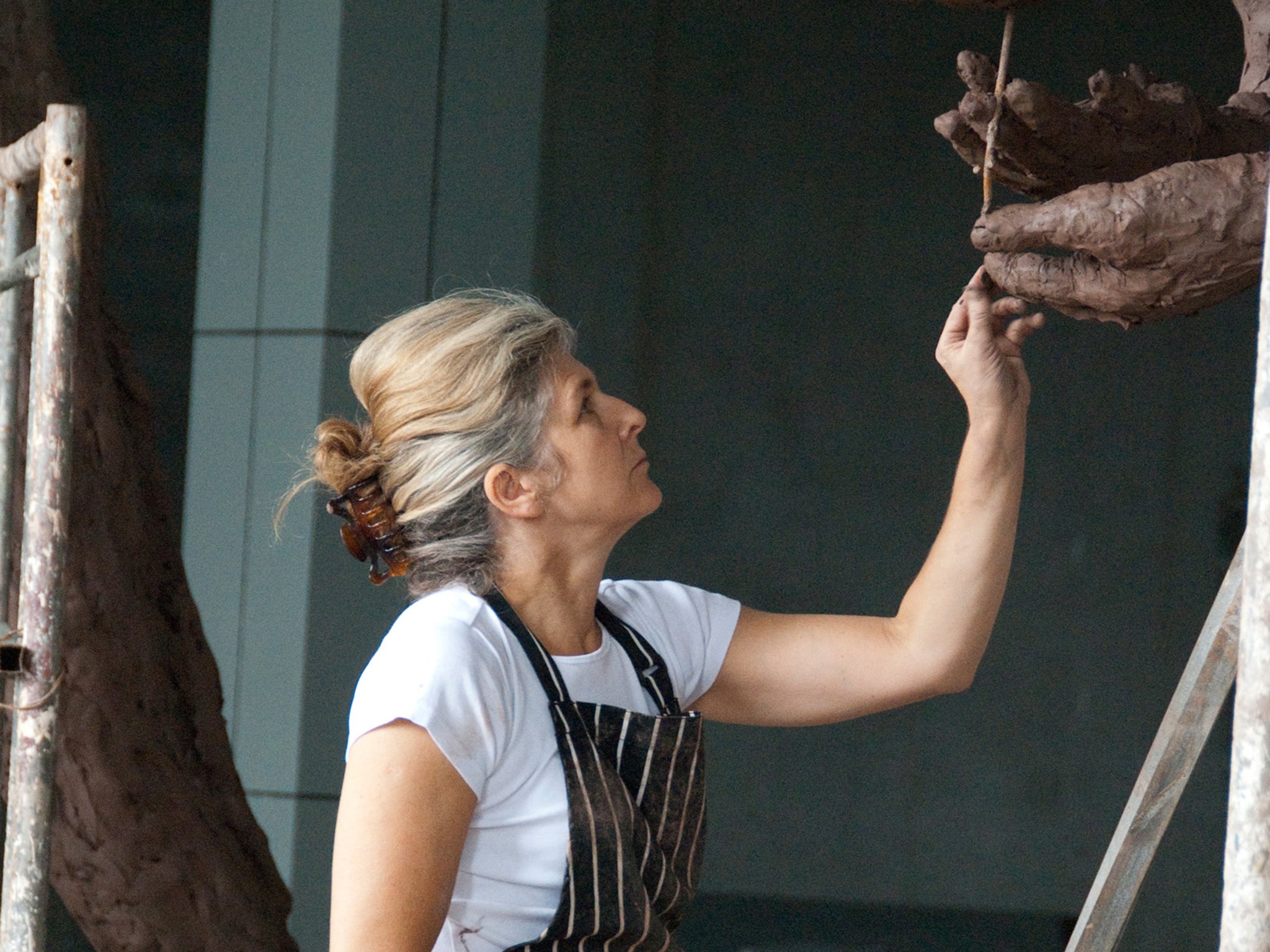 Welsh sculptor Laura Ford in her studio