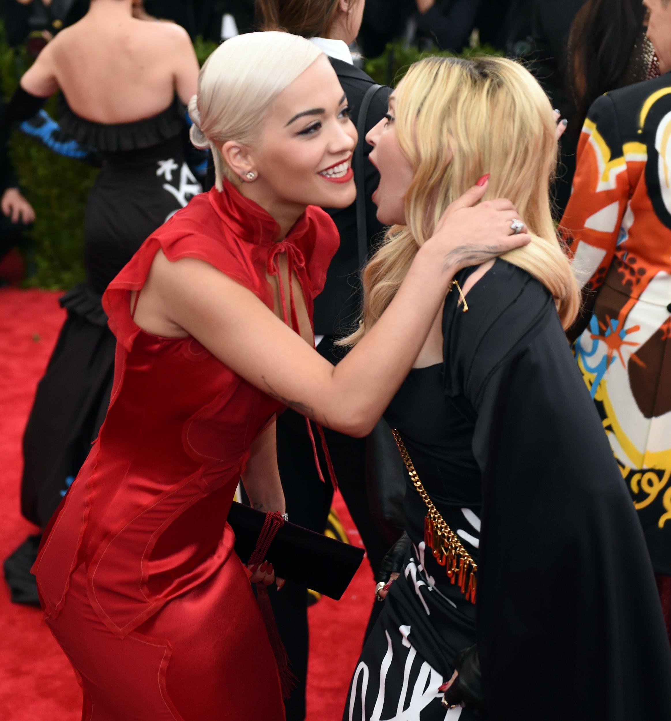 Ora greets Madonna at the 2015 Met Gala Getty