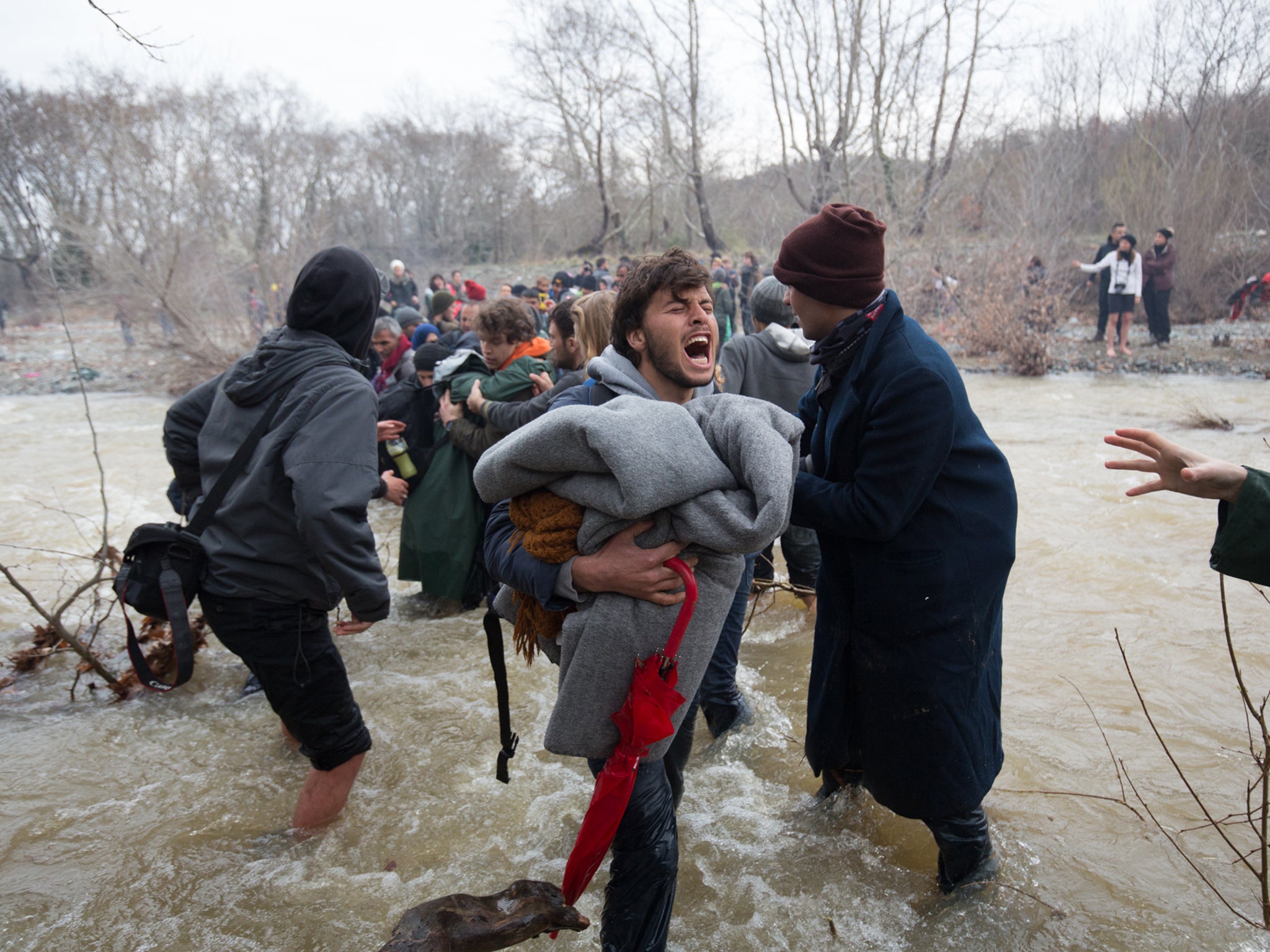 &#13;
Refugees have desperately sought new routes from Greece into Macedonia in recent days&#13;