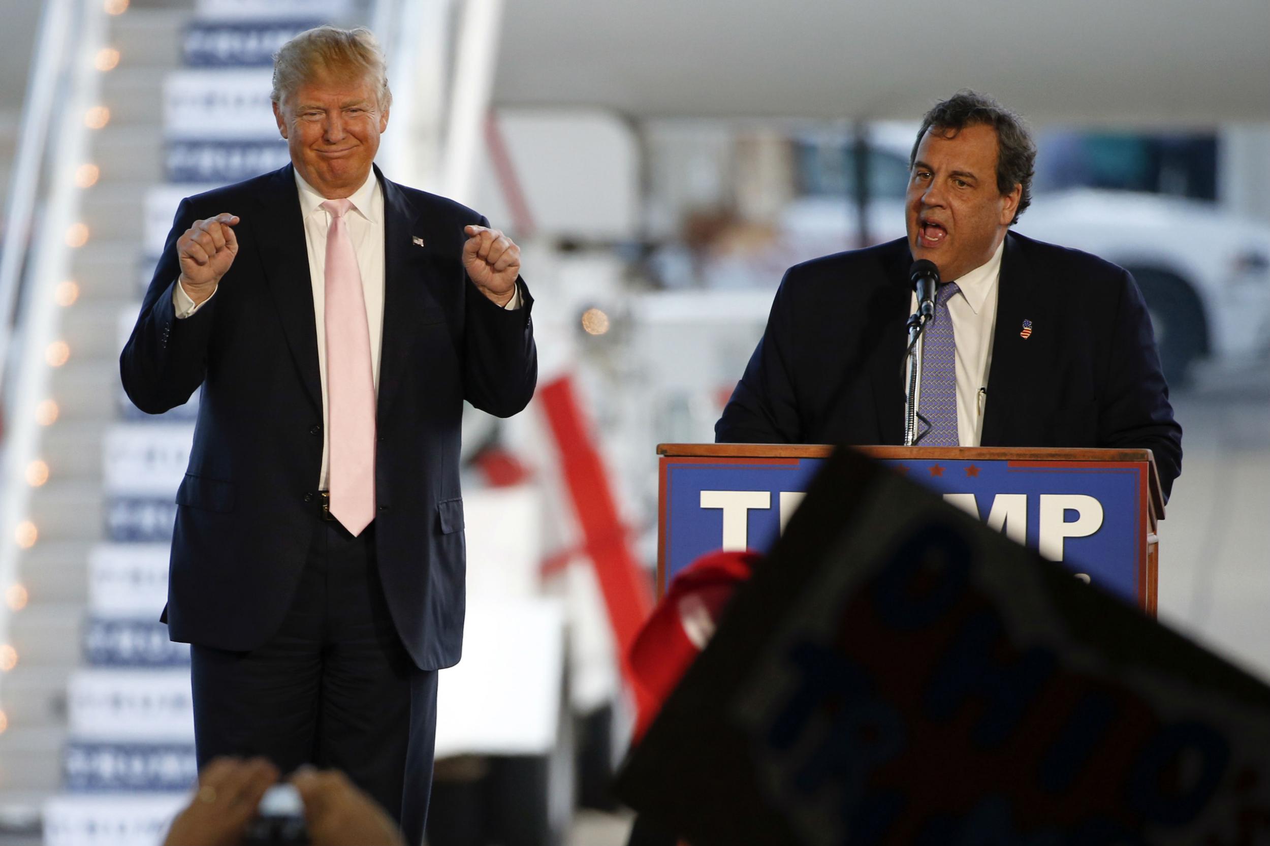 Mr Trump was introduced by New Jersey Governor Chris Christie