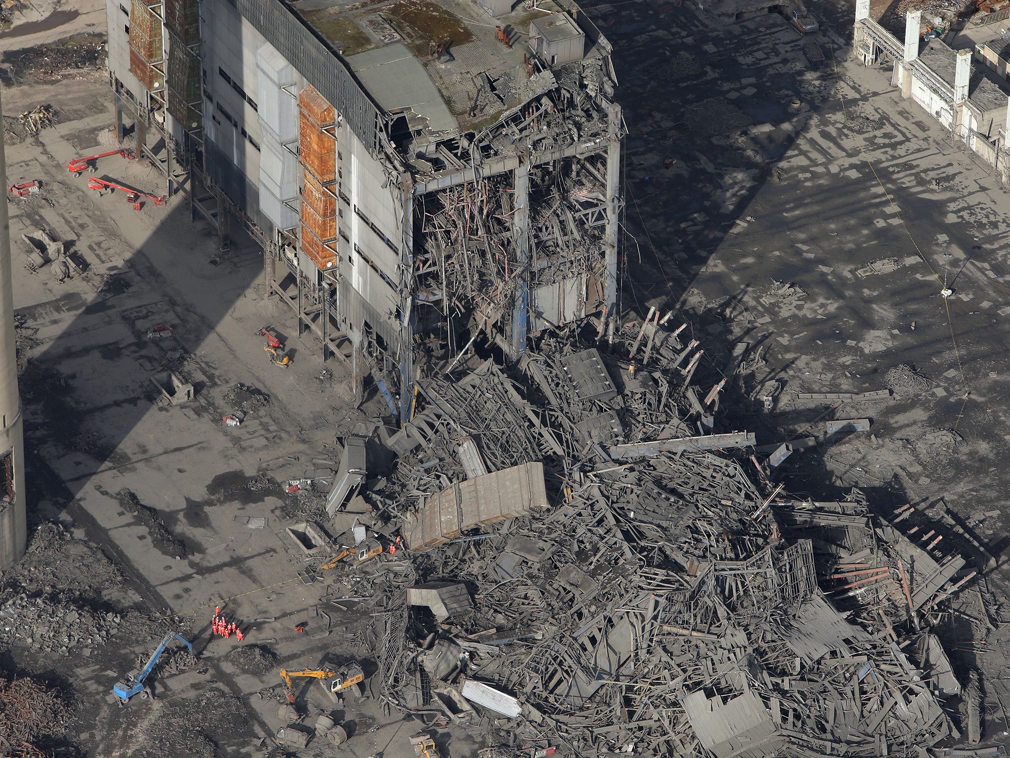 
The aftermath of the power station collapse in February