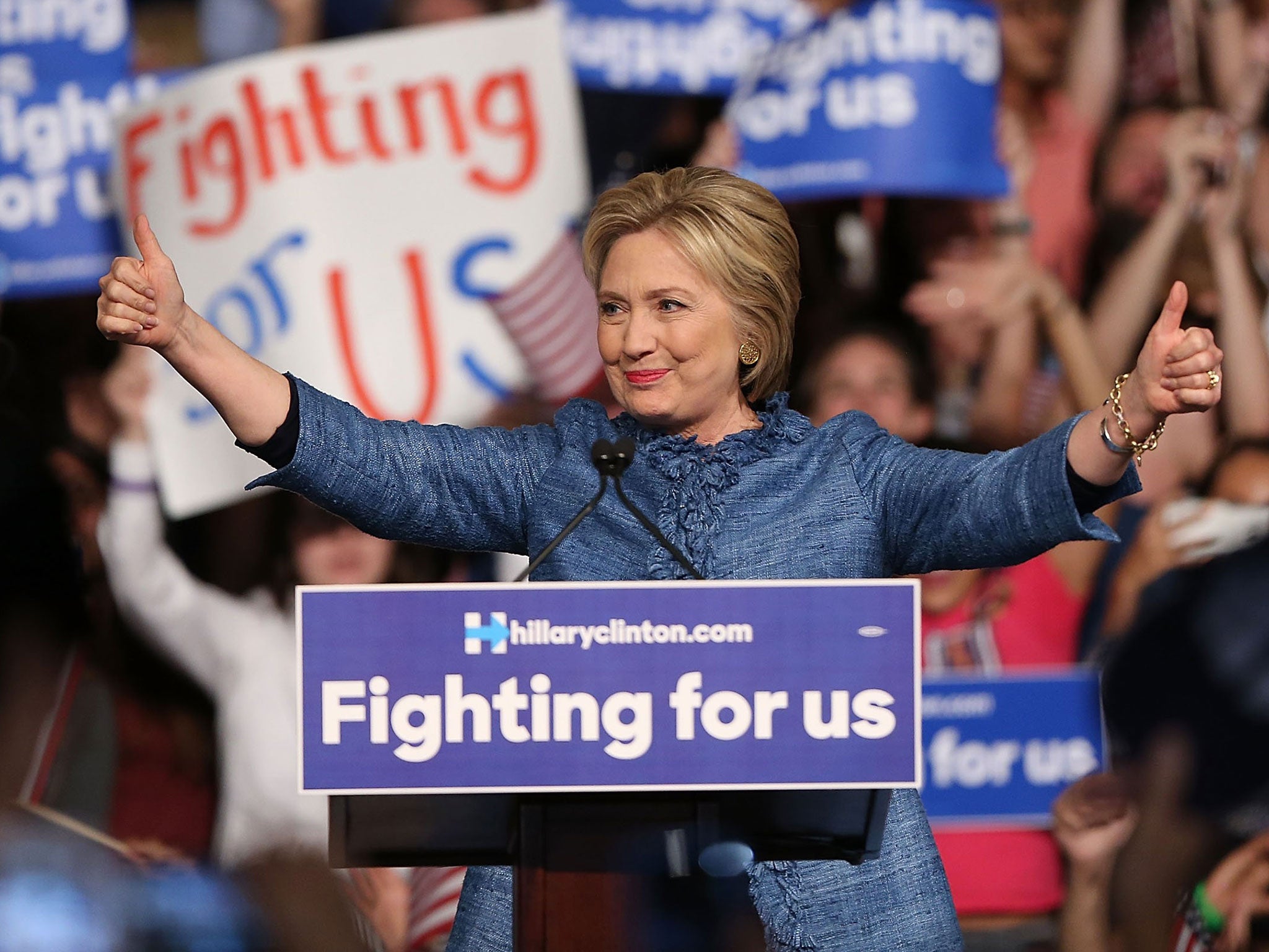 Hillary Clinton has a sizeable lead over Mr Sanders