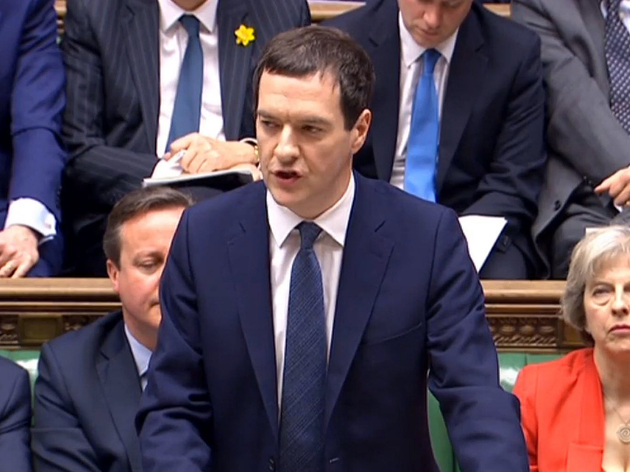 Chancellor of the Exchequer George Osborne delivers his Budget statement to the House of Commons