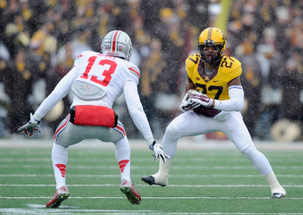 Eli Apple (in white) reportedly was asked if he was gay at this year's NFL Scouting Combine.