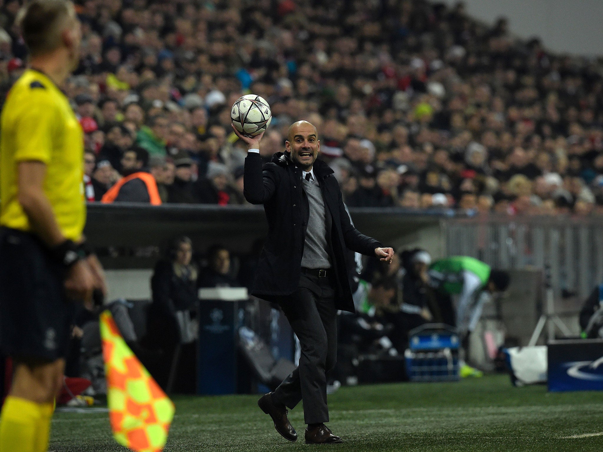 Pep Guardiola watches his Bayern Munich side