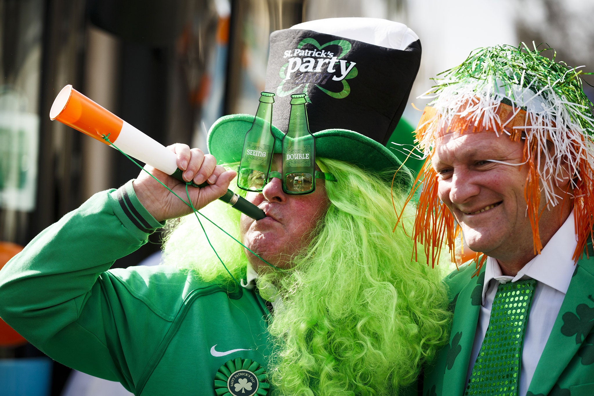 Revellers celebrate St Patrick's Day in London