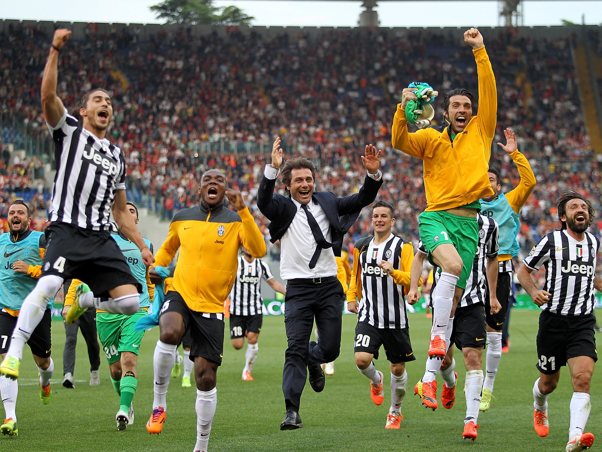 Conte won three successive Serie A titles with Juventus