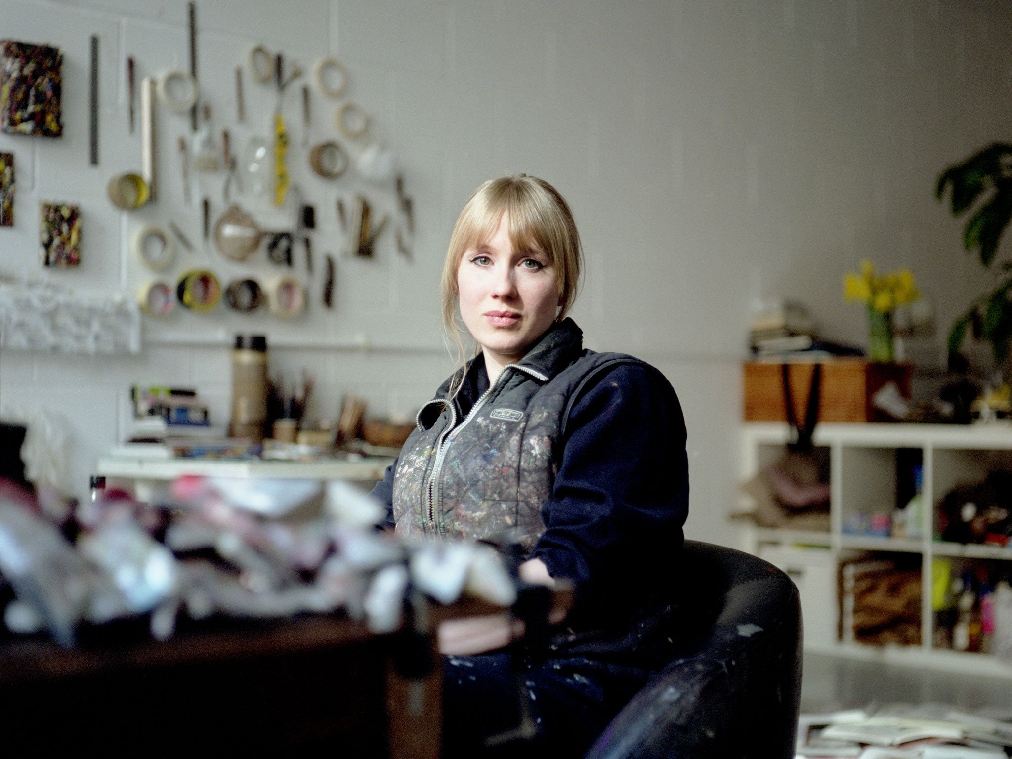 Artist’s cocoon: Anj Smith in her Finsbury Park studio in north London