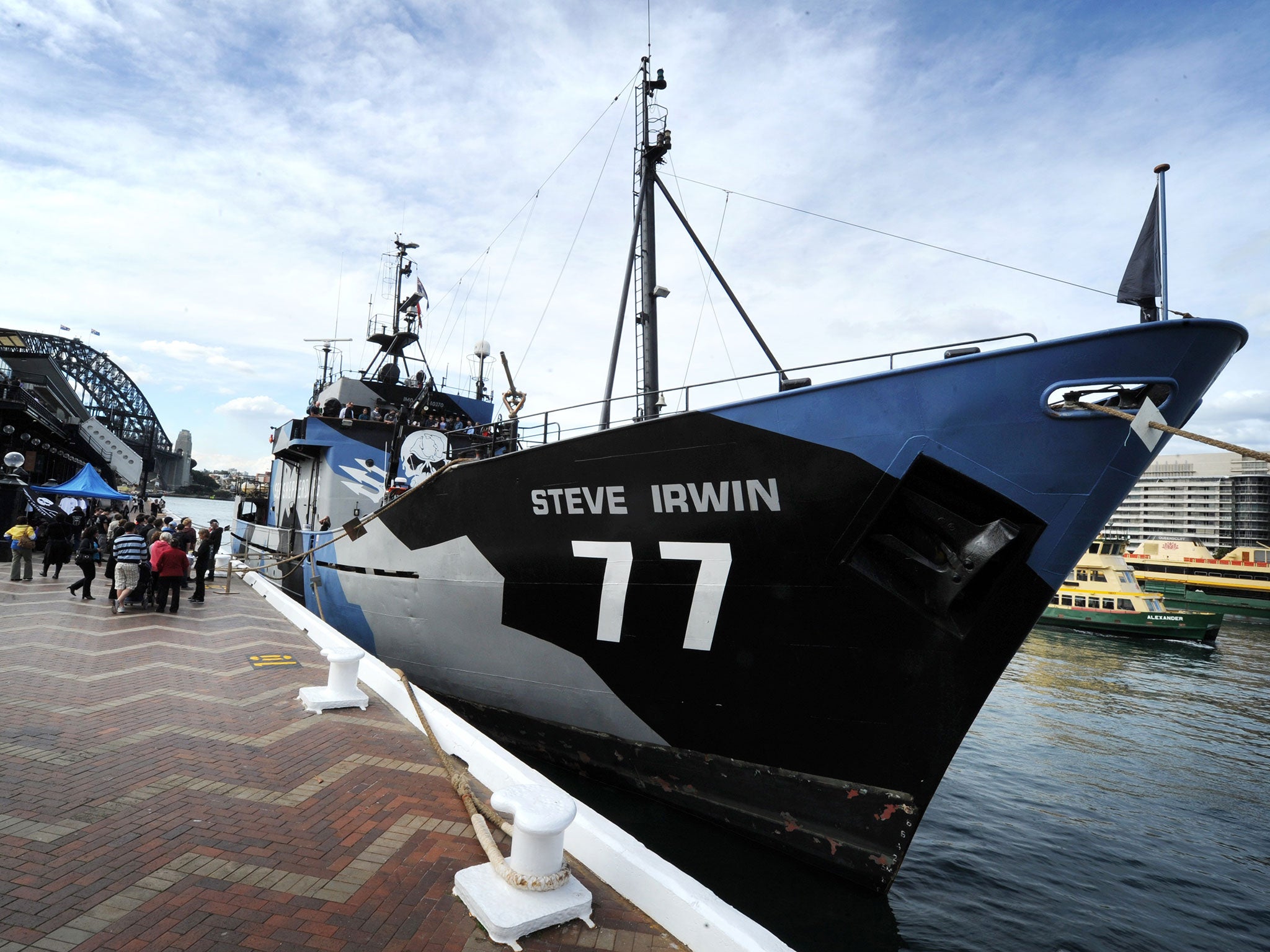 The environmental activist Sea Shepherd's main ship, the Steve Irwin, was in 'high seas pursuit' of one of six Chinese fishing boats that it claimed had been fishing illegally in the Indian Ocean