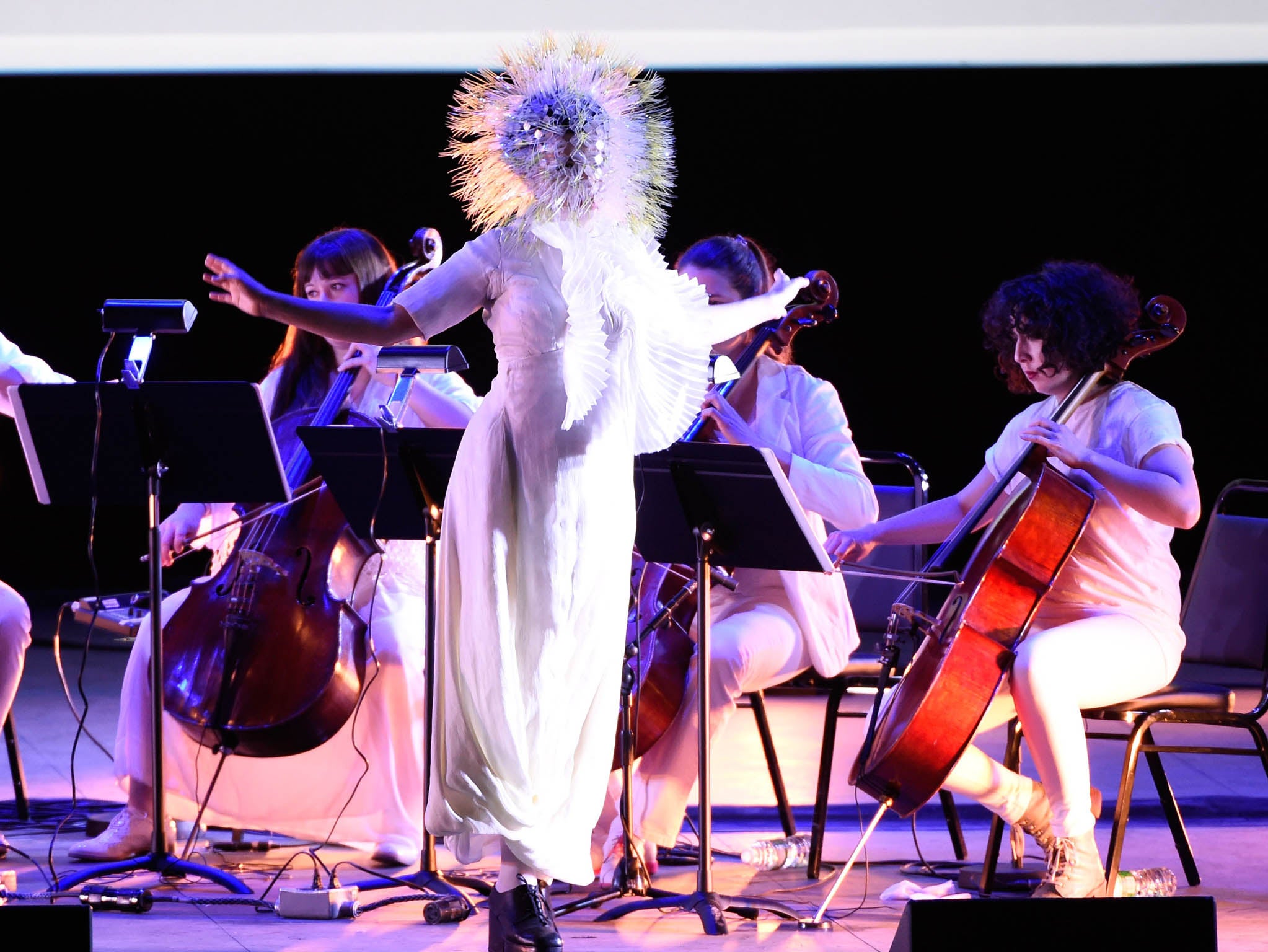 Bjork performs onstage during her "Vulnicura" tour at Kings Theatre