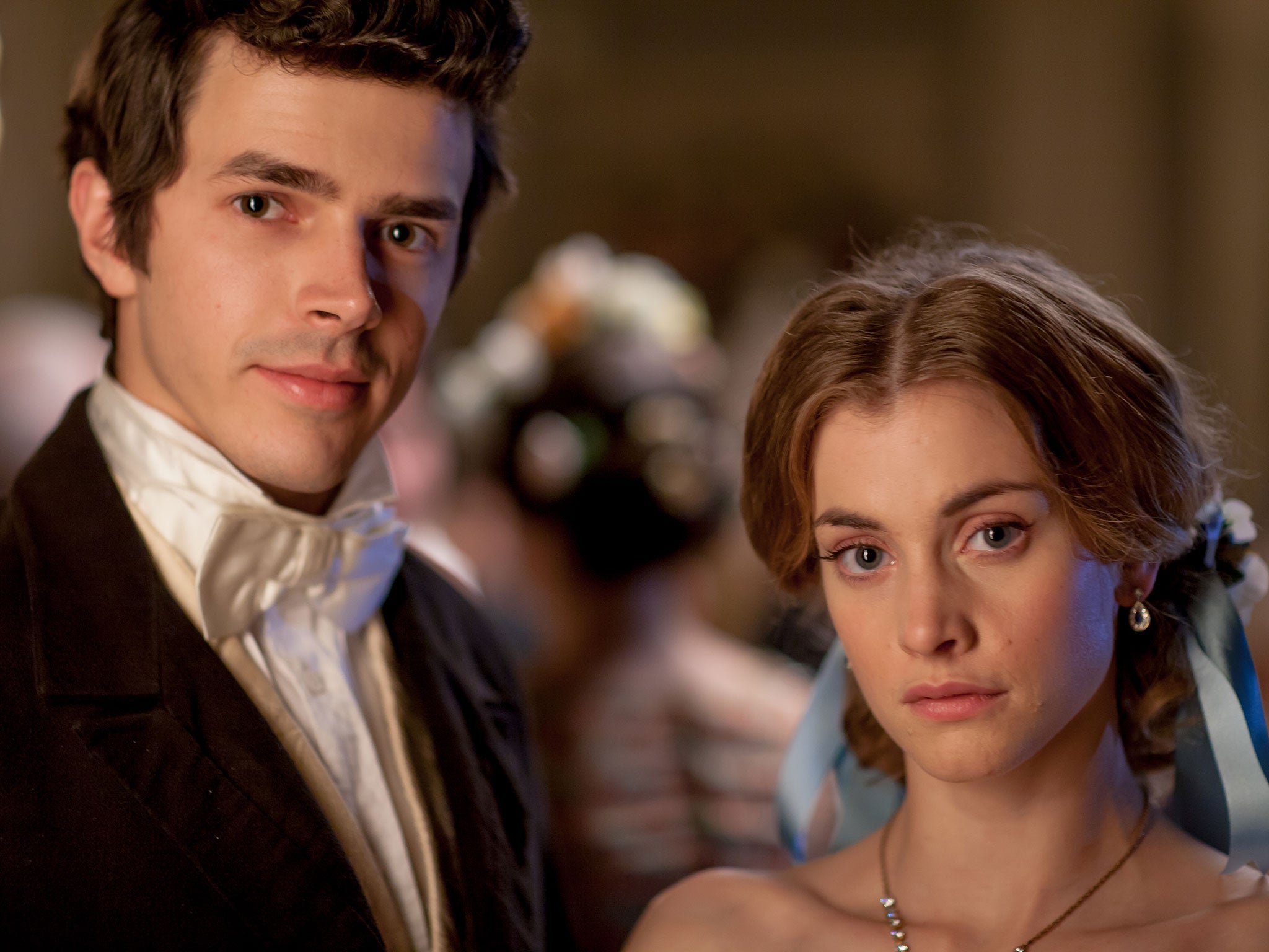 Harry Richardson and Stefanie Martini as Frank Gresham and Mary Thorne in ITV's Doctor Thorne