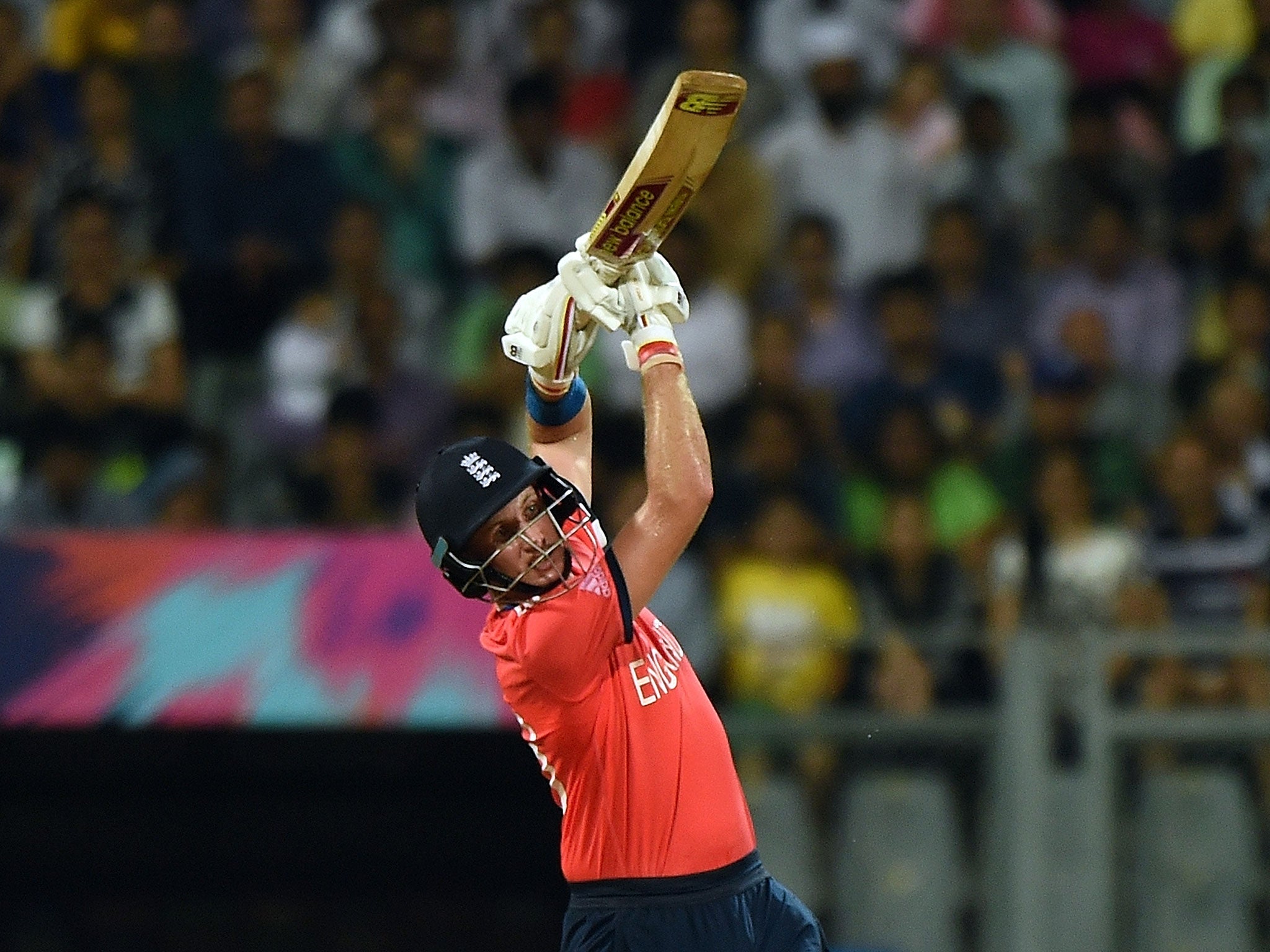 Joe Root bats for England at the World T20