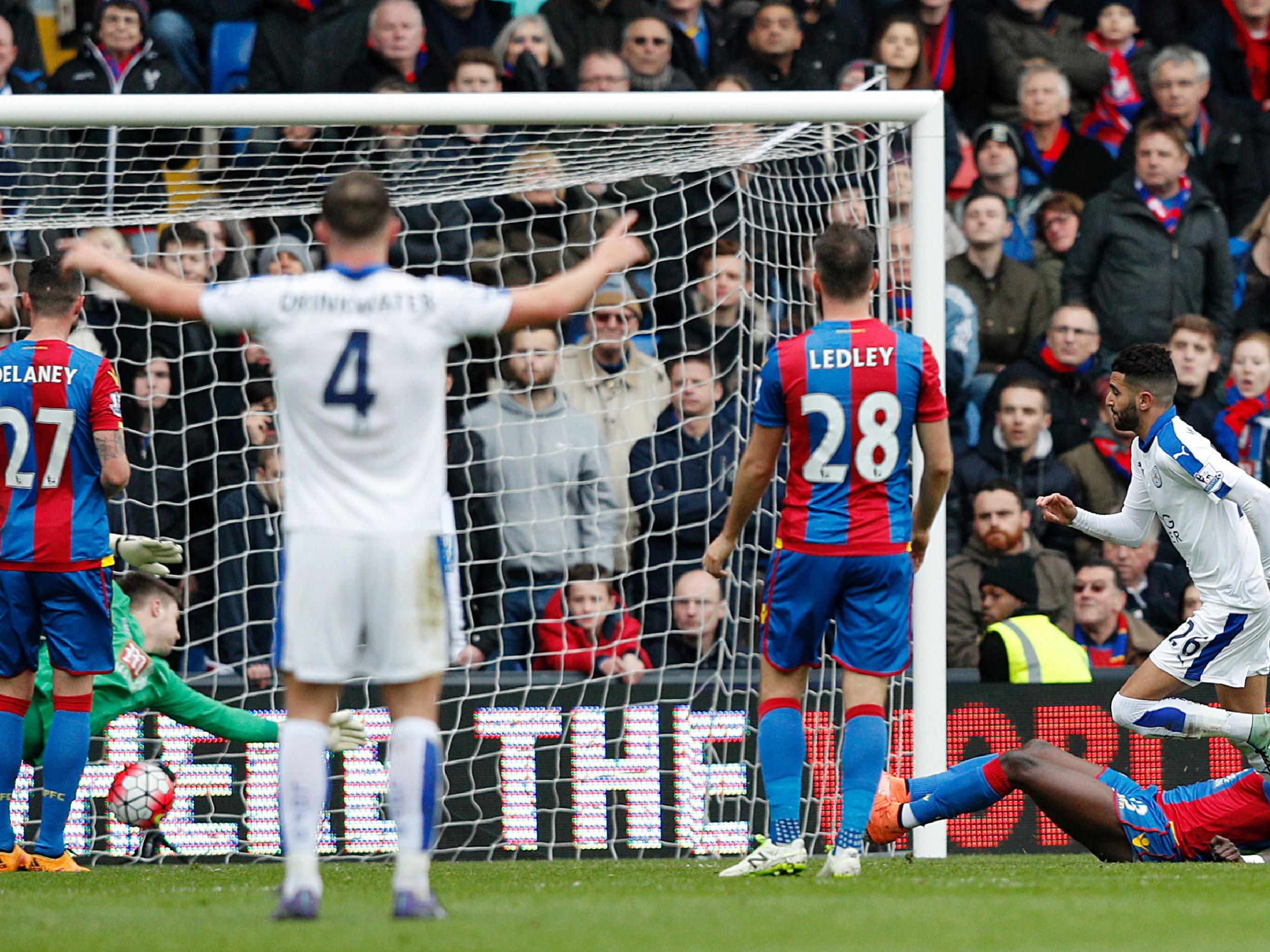 Danny Drinkwater watches Riyad Mahrez's winner against Crystal Palace