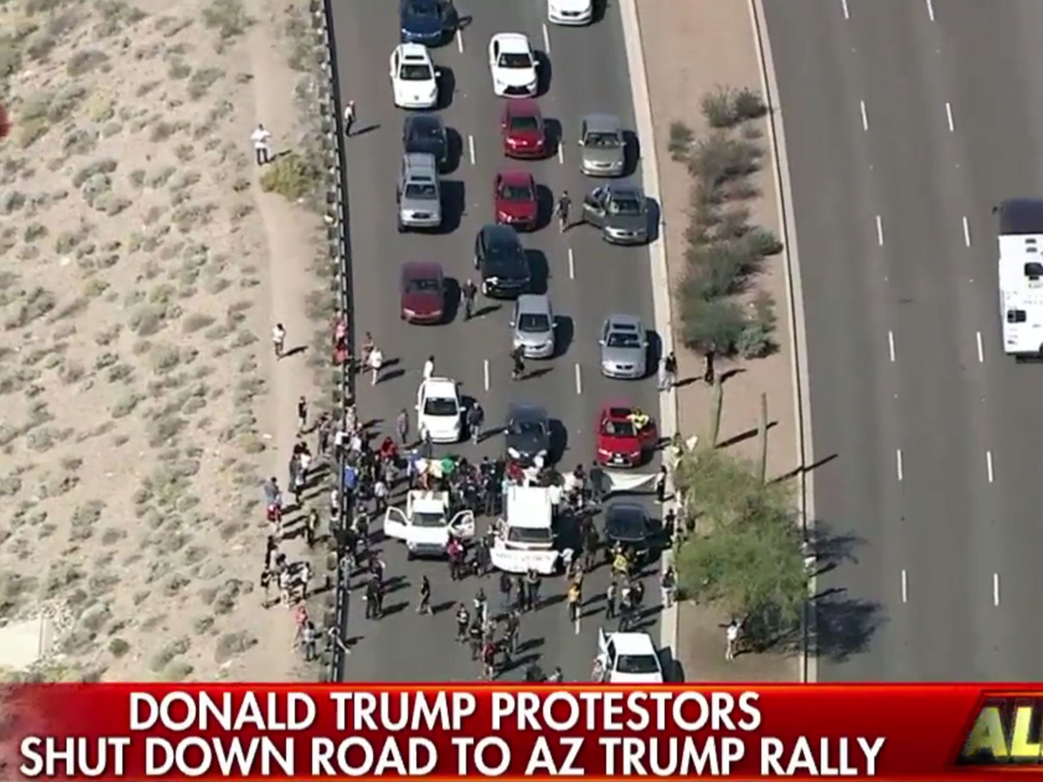 Footage of the scene shows cars backed up for miles down the highway