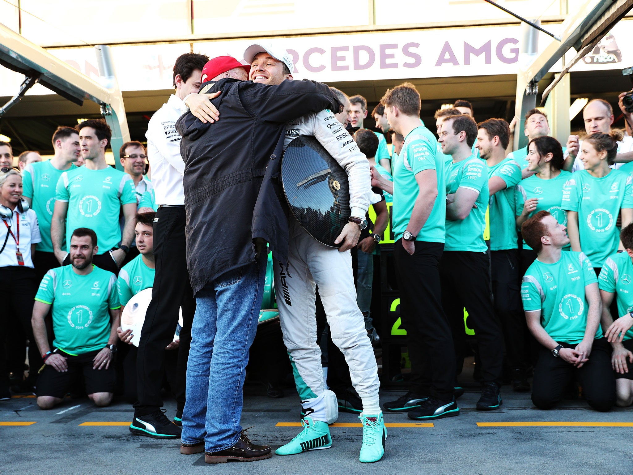 Nico Rosberg celebrates victory in Melbourne (Getty)