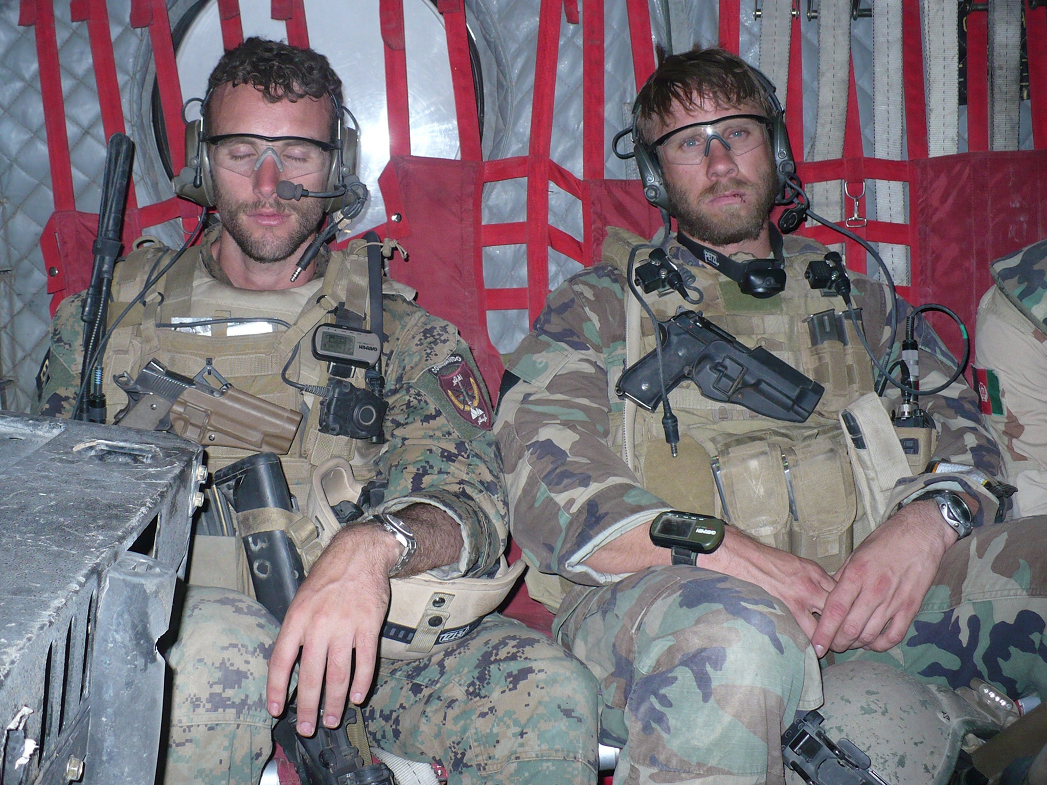 Brothers in arms: Elliot Ackerman, left, with ‘Dave’ on special ops in Afghanistan, where they advised and fought with Tajik tribesmen.