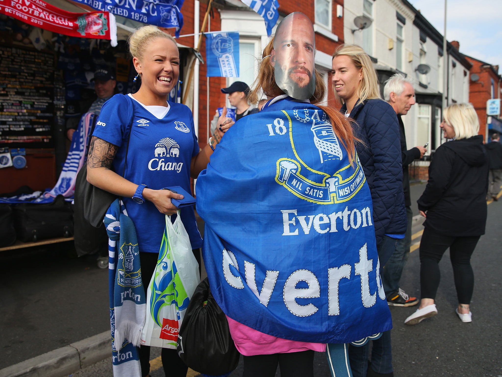 Everton fans showing their support for Tim Howard