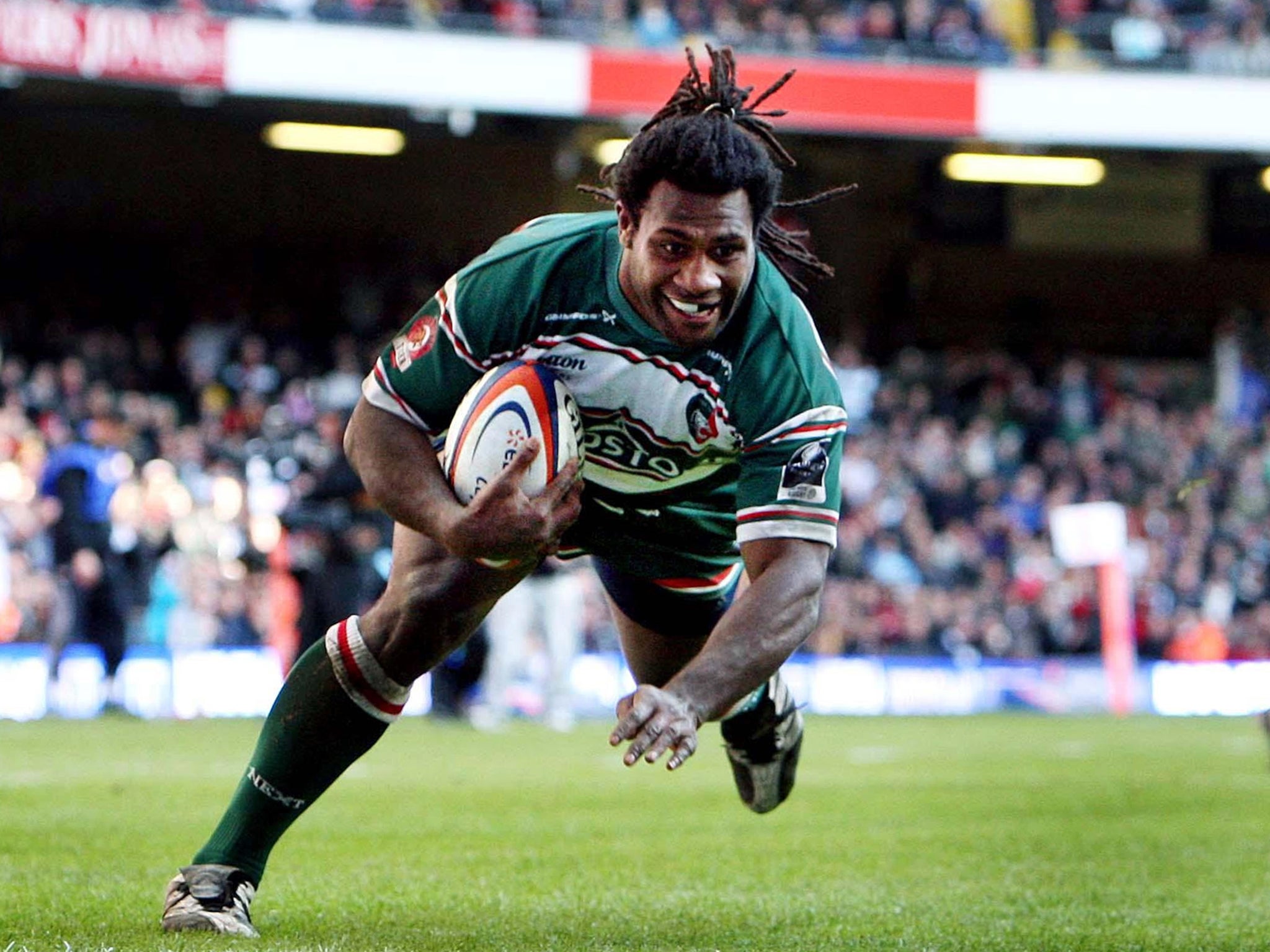 Rabeni scores for Leicester in 2008; he was known to admirers as ‘Rambo'.