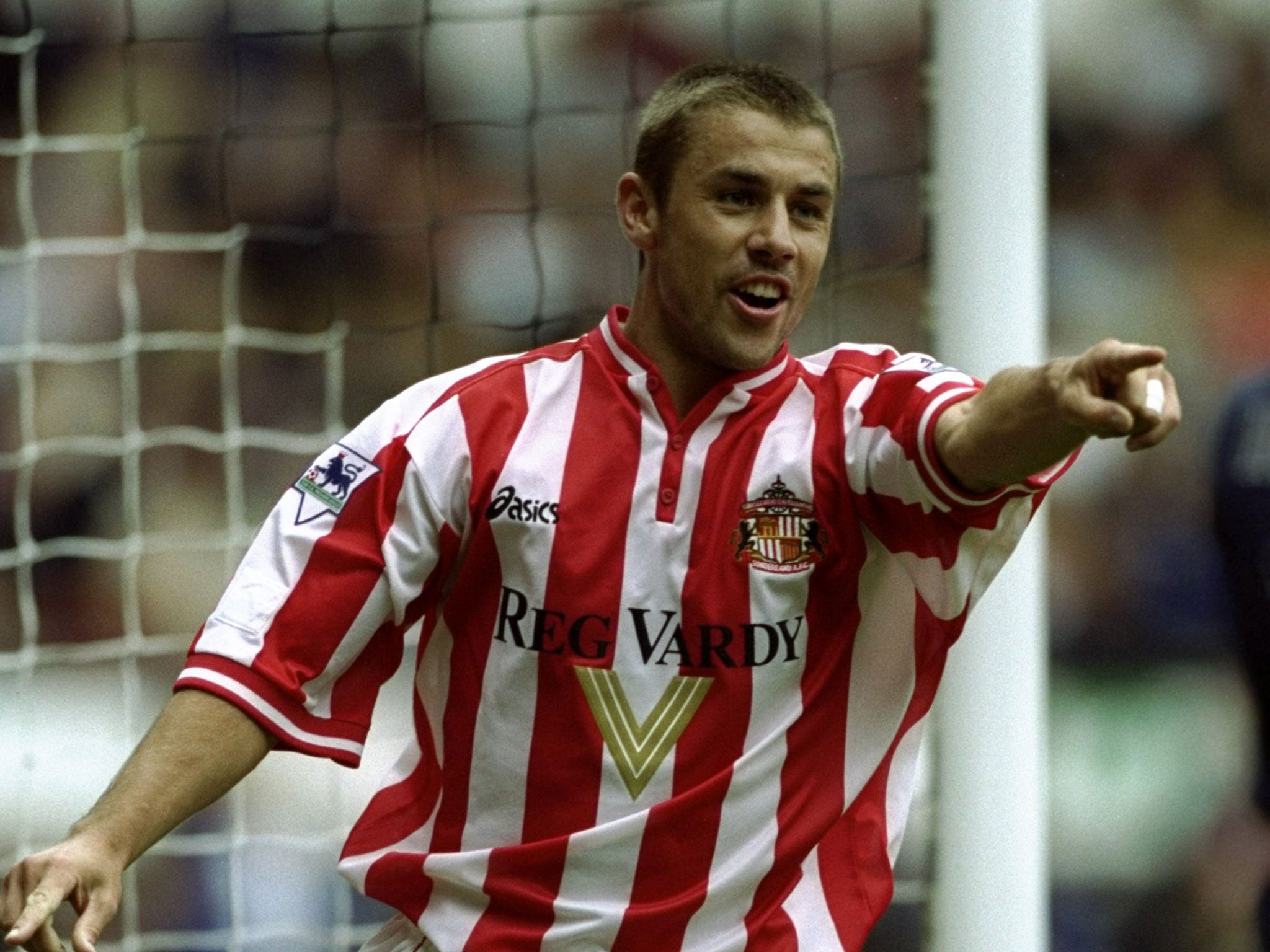 Kevin Phillips celebrates a goal for Sunderland during the 1999/2000 season