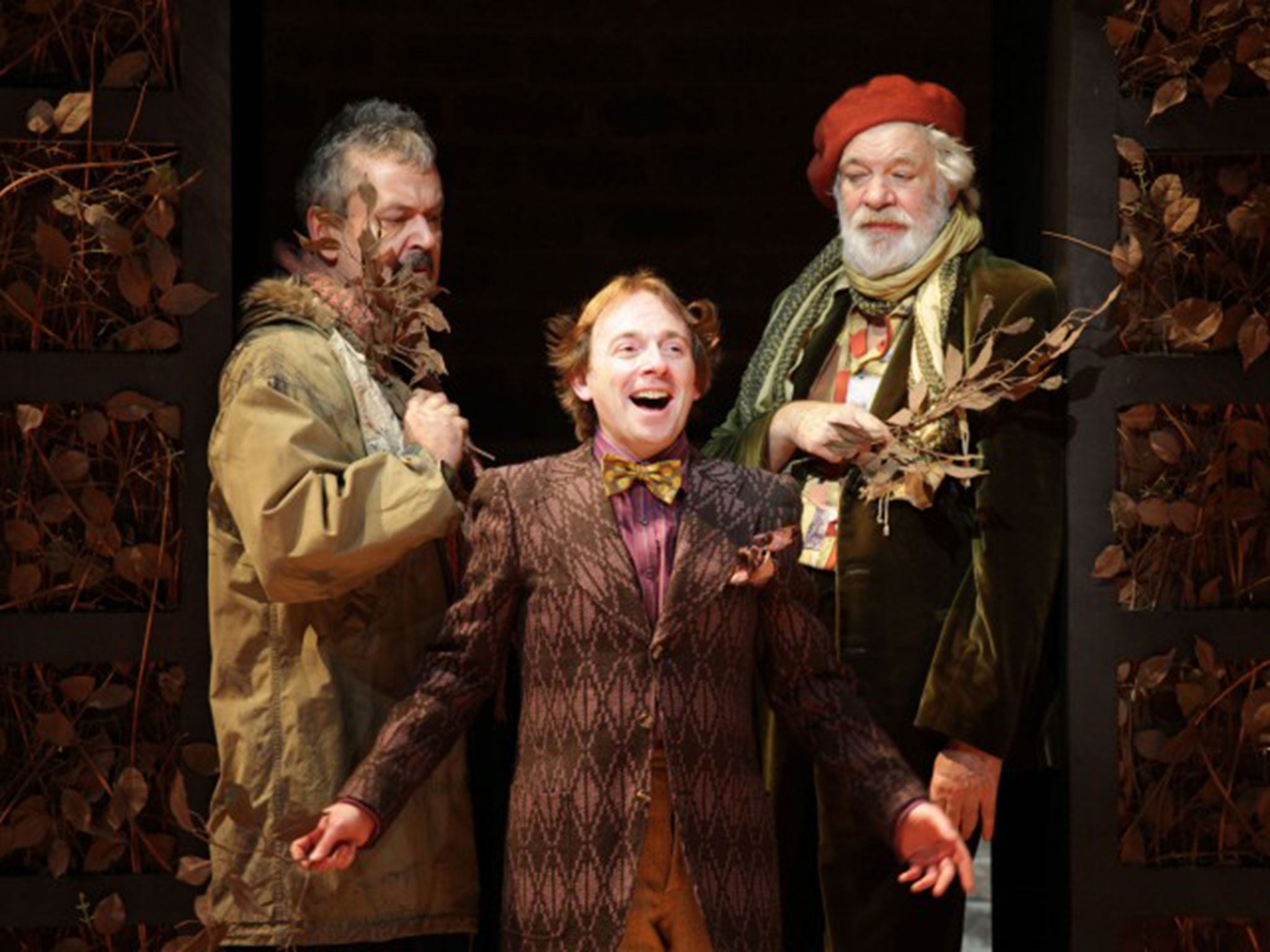 &#13;
From left: Alan Stocks, Adam Keast, and Matthew Kelly in the Everyman Playhouse production in Liverpool in 2014&#13;