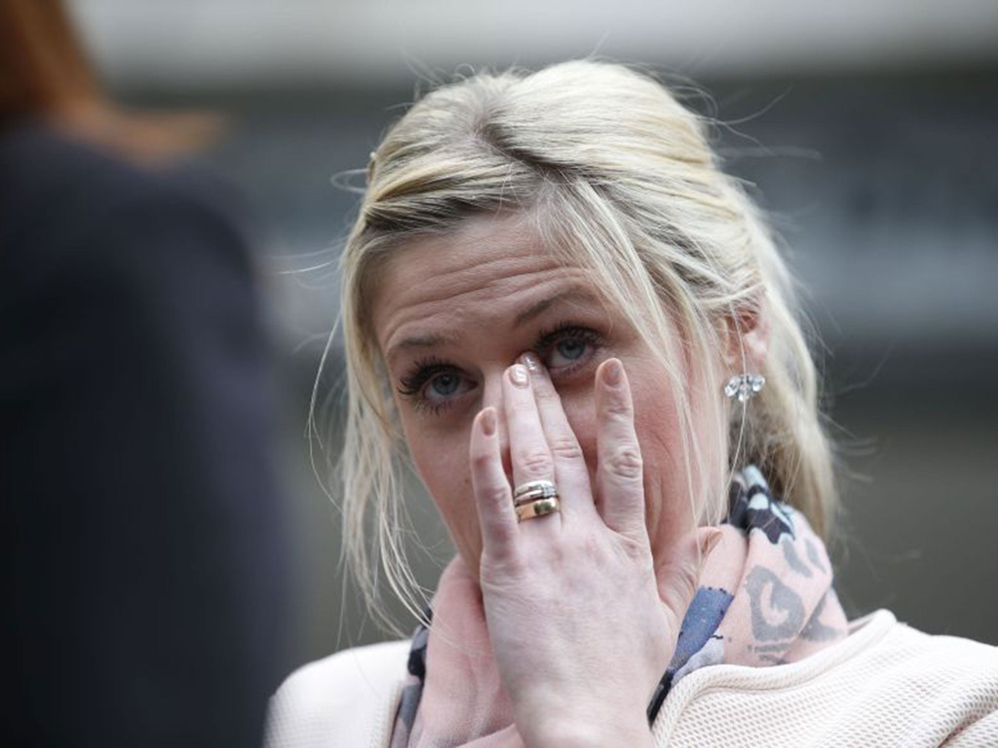 Jen Phillips outside Manchester Crown Court where Clayton Williams was jailed for 20 years