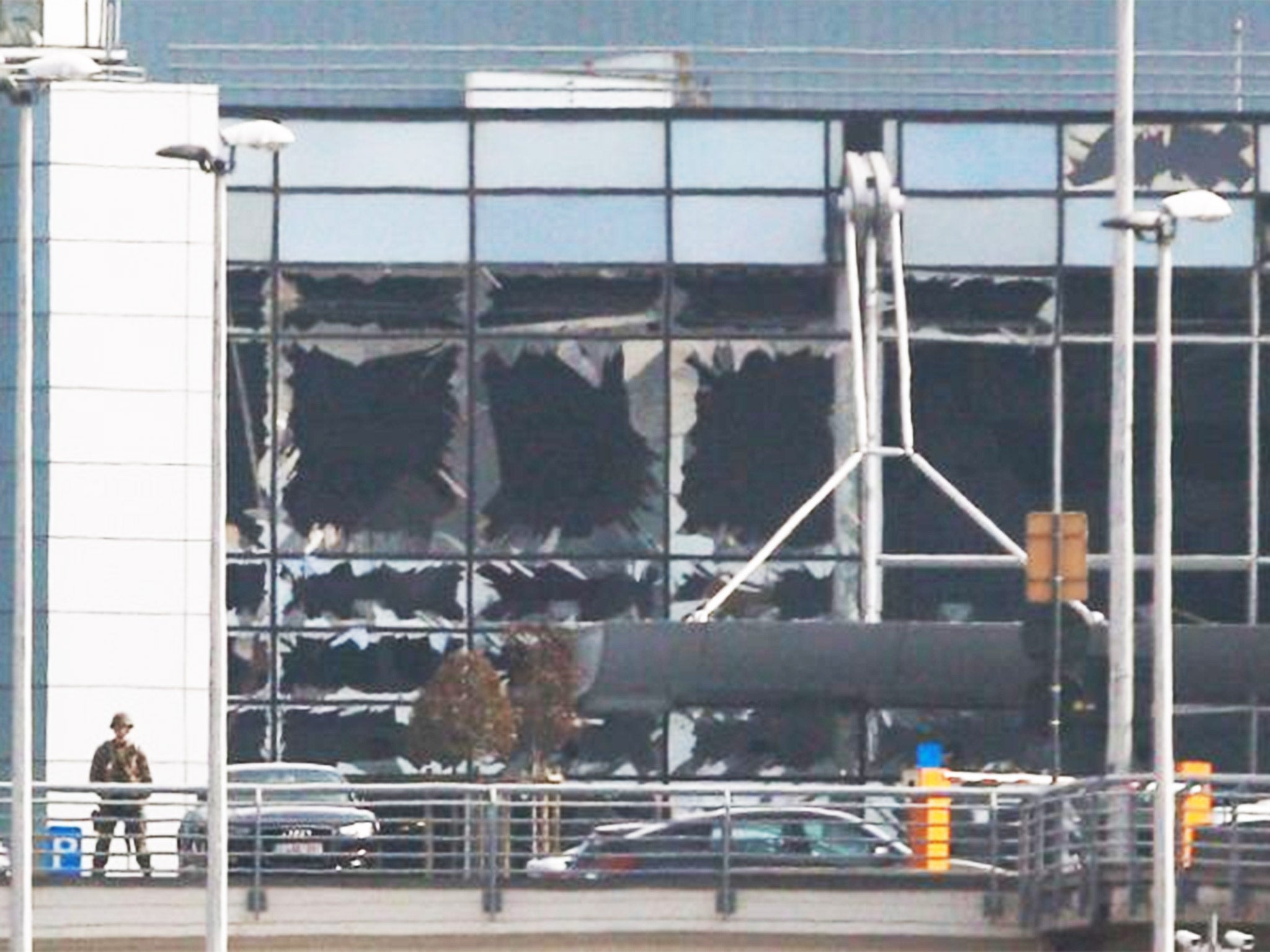 'I could see the damage to the front of the airport: windows blown out in the area through which I had walked hours before'