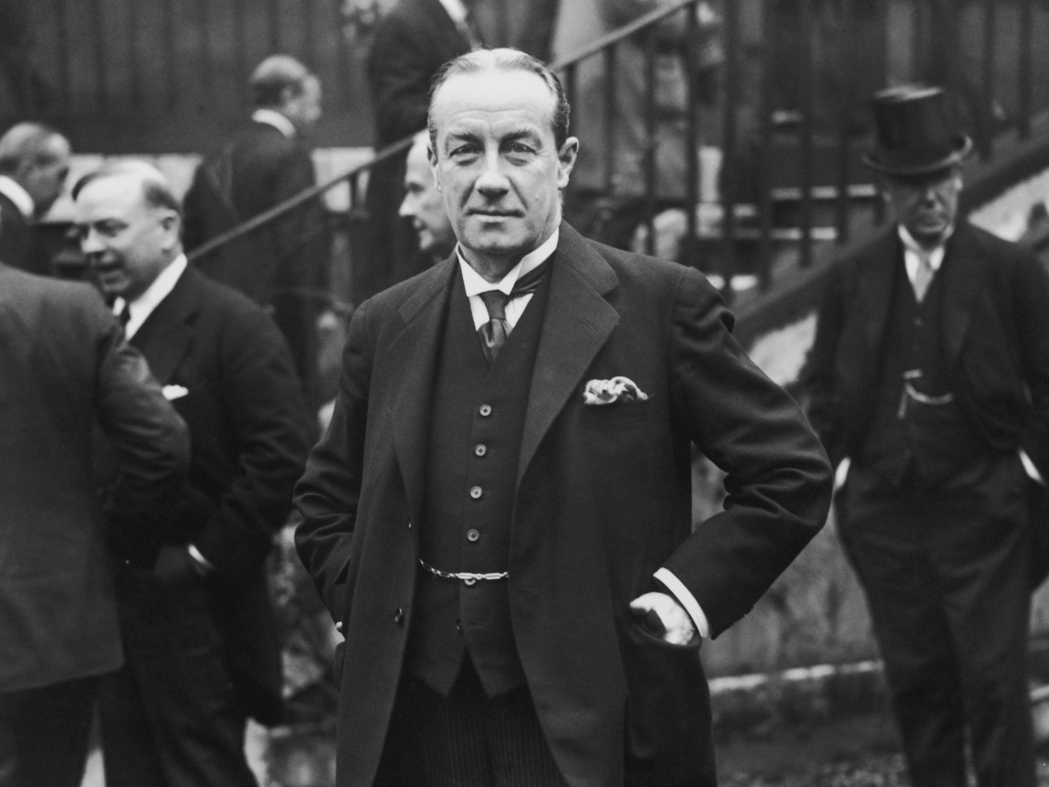 Conservative Prime Minister Stanley Baldwin outside 10 Downing Street, London, 1926