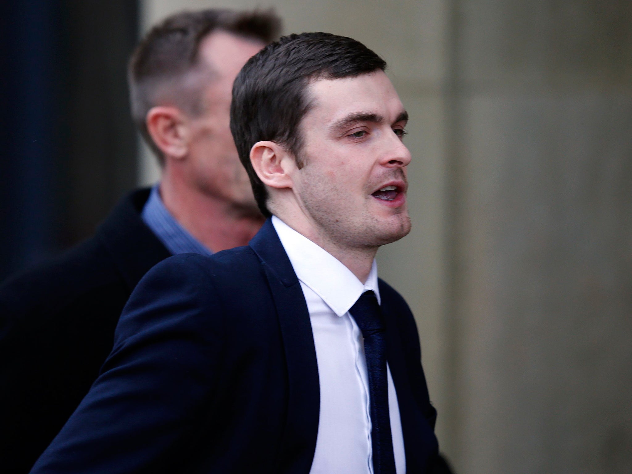 Adam Johnson arrives at Bradford Crown Court