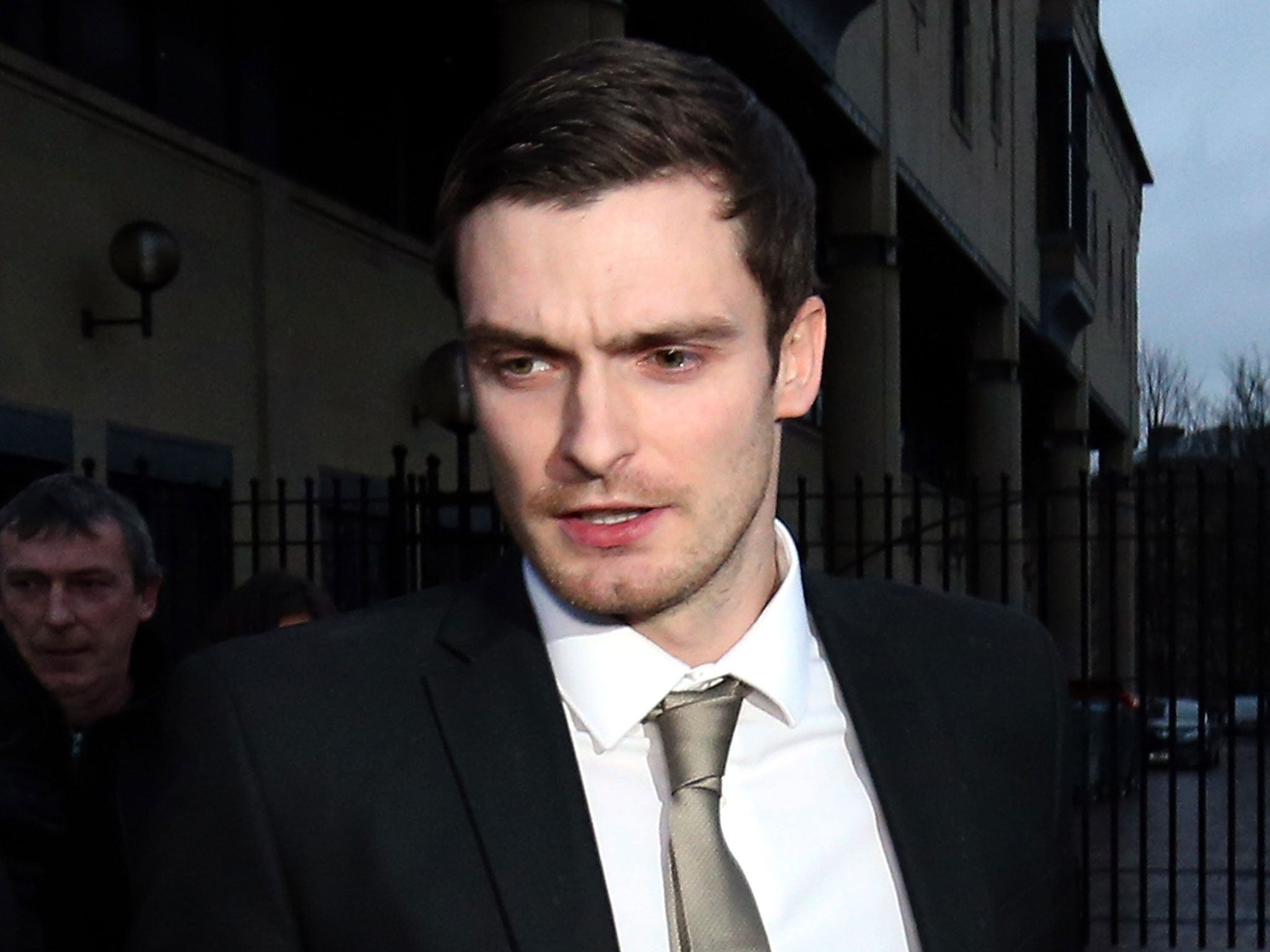 Adam Johnson arriving at court for sentencing