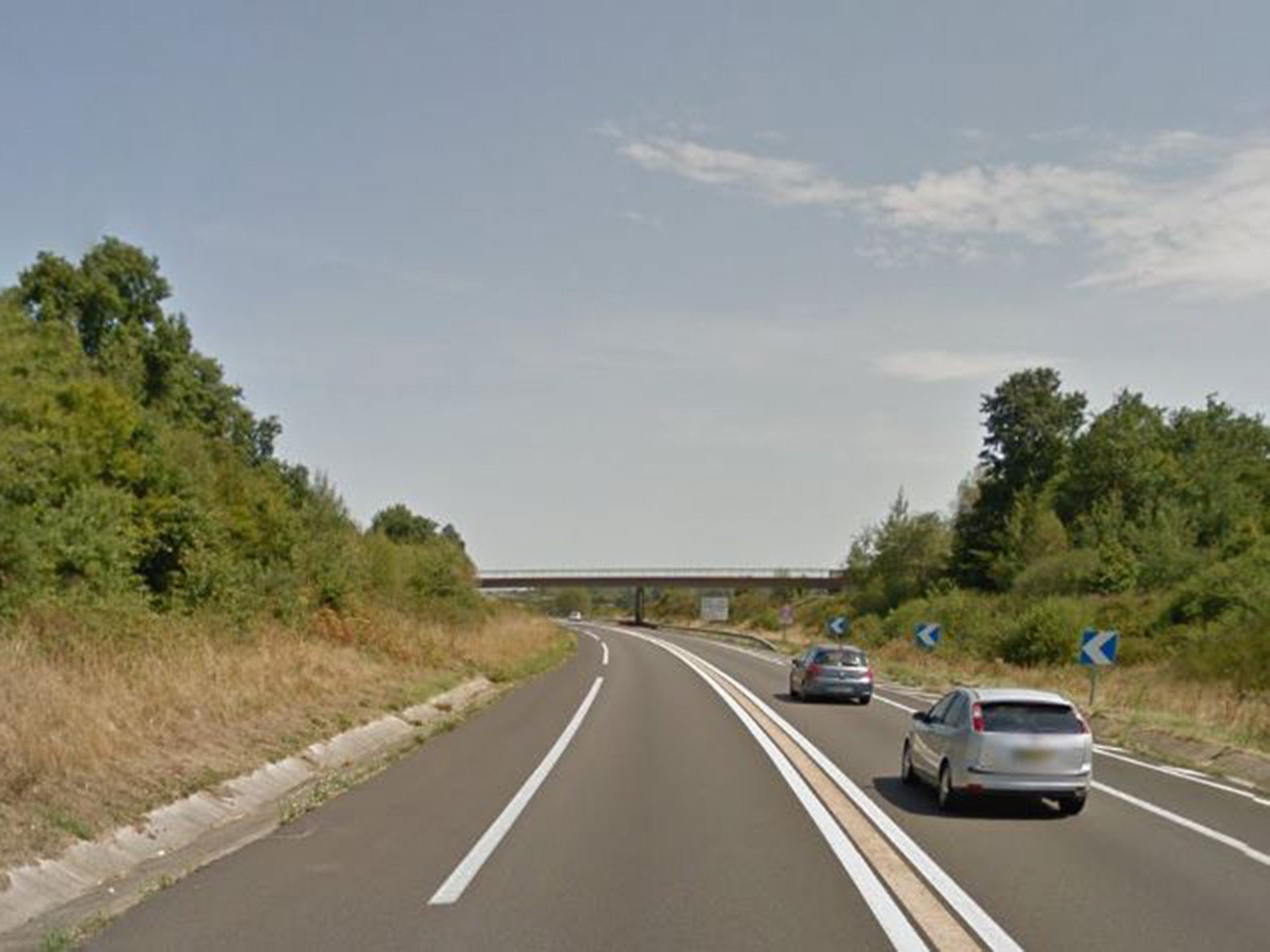 The stretch of road near Moulins where the accident happened