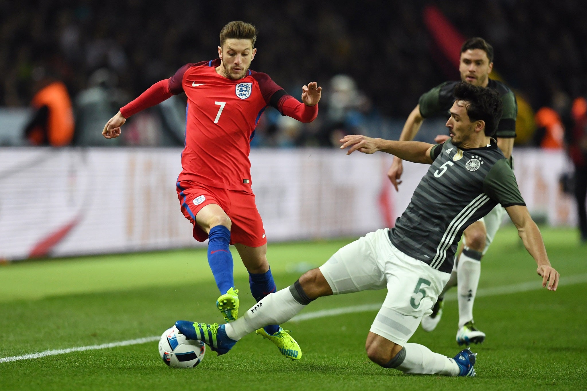 Adam Lallana in action against Germany