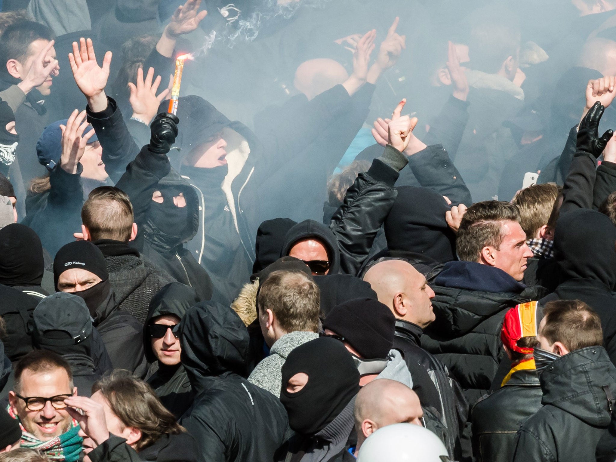 Far-right protesters gather in Place de la Bourse