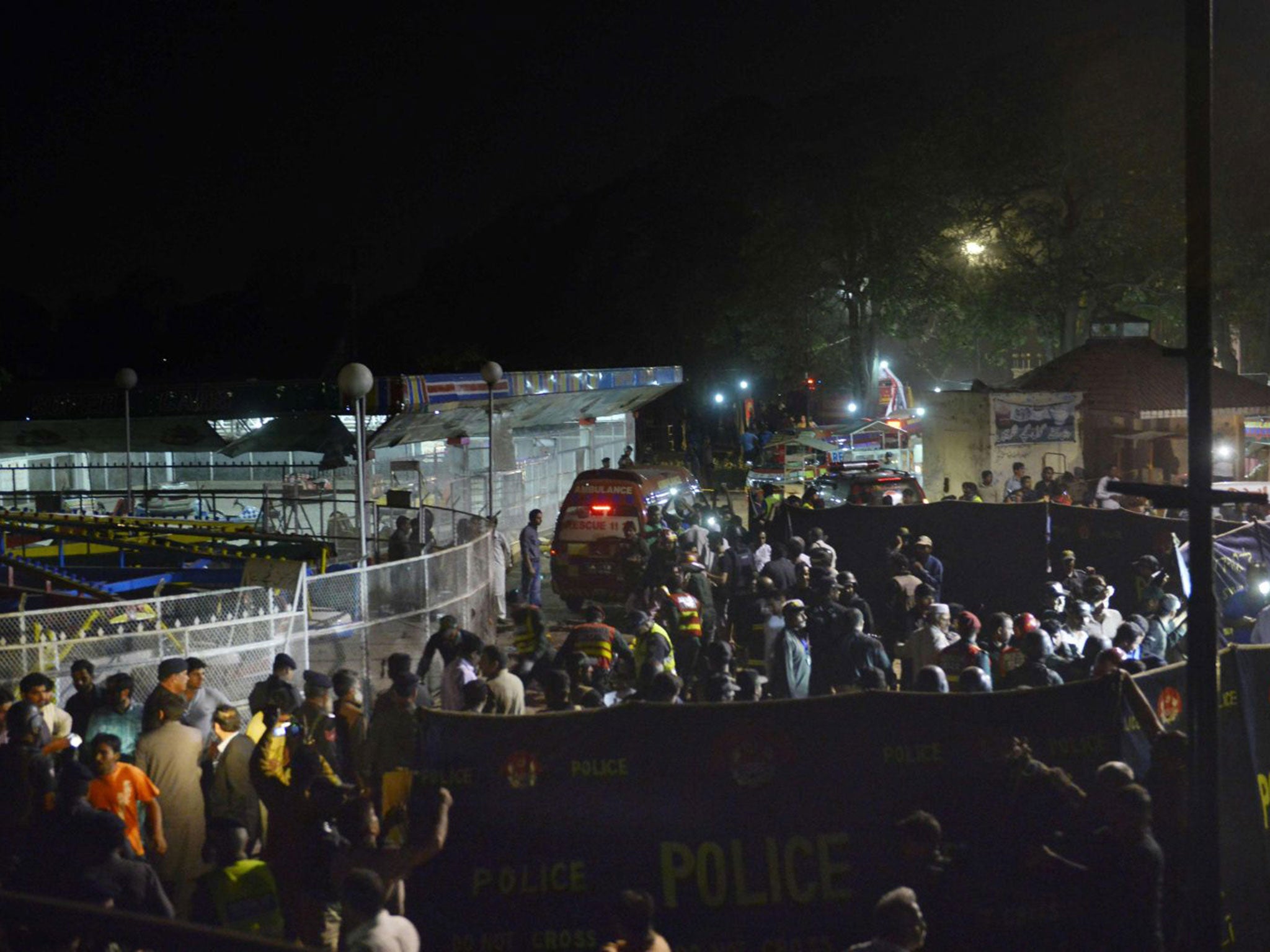 The bomb reportedly exploded next to children's swings and rides as families were leaving the park this evening (AFP/ Getty)