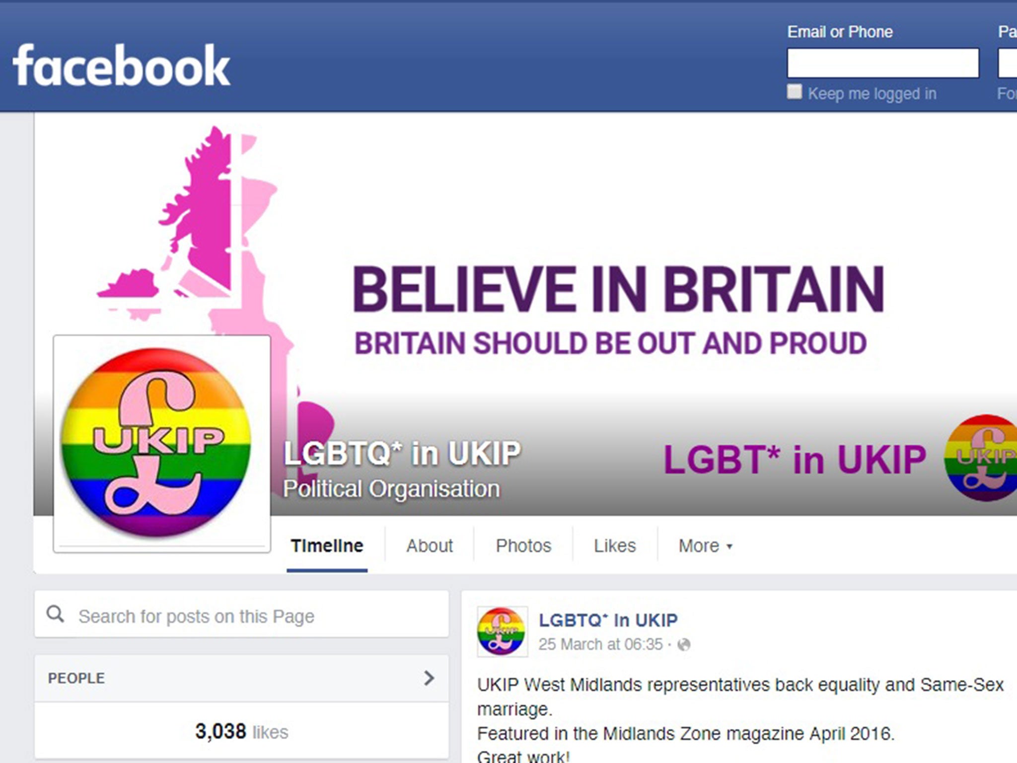 The comments were posted under a photo of London mayoral candidates on the LGBTQ* in UKIP Facebook page