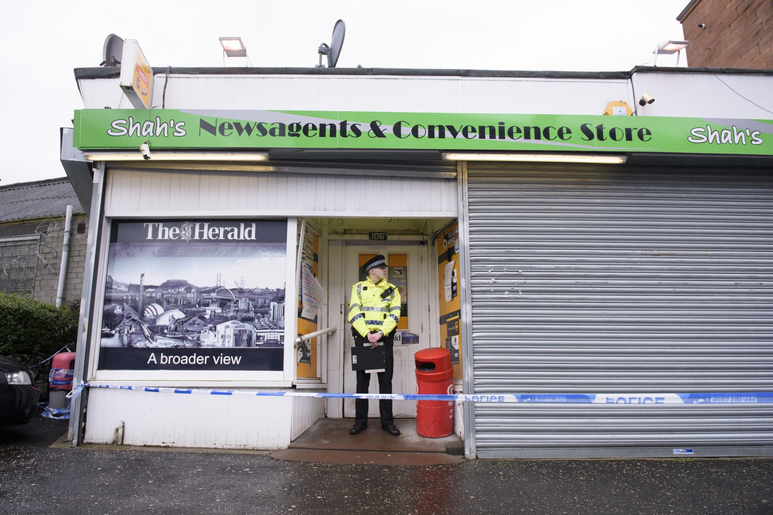 The shop where Asad Shah worked in Shawlands, Glasgow