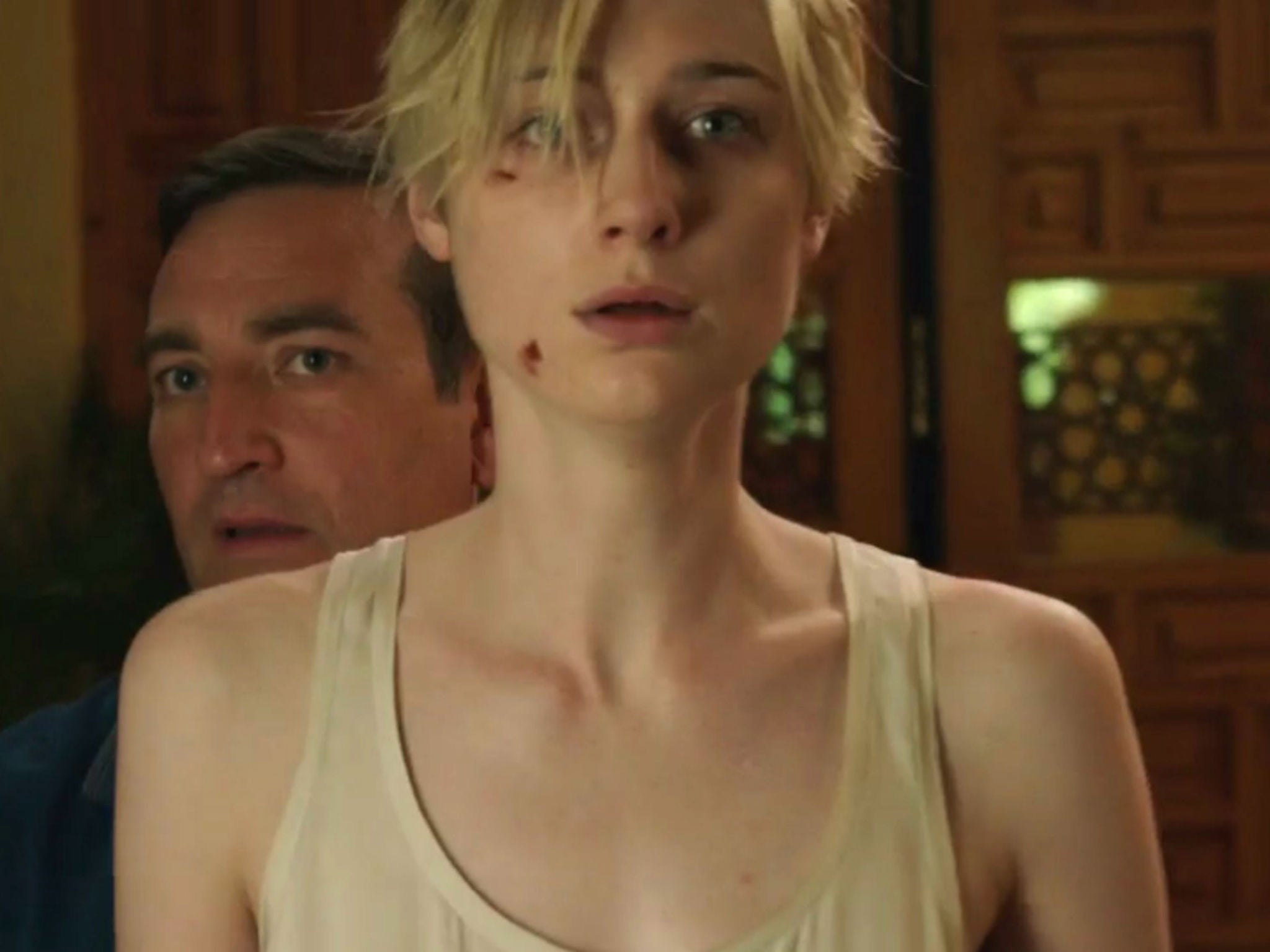 Elizabeth Debicki undergoes torture in a bath as Jed Marshall in The Night Manager