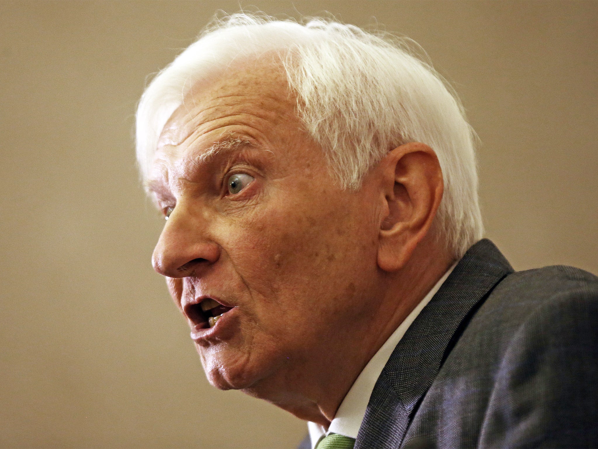 Harvey Proctor speaks at a press conference in London