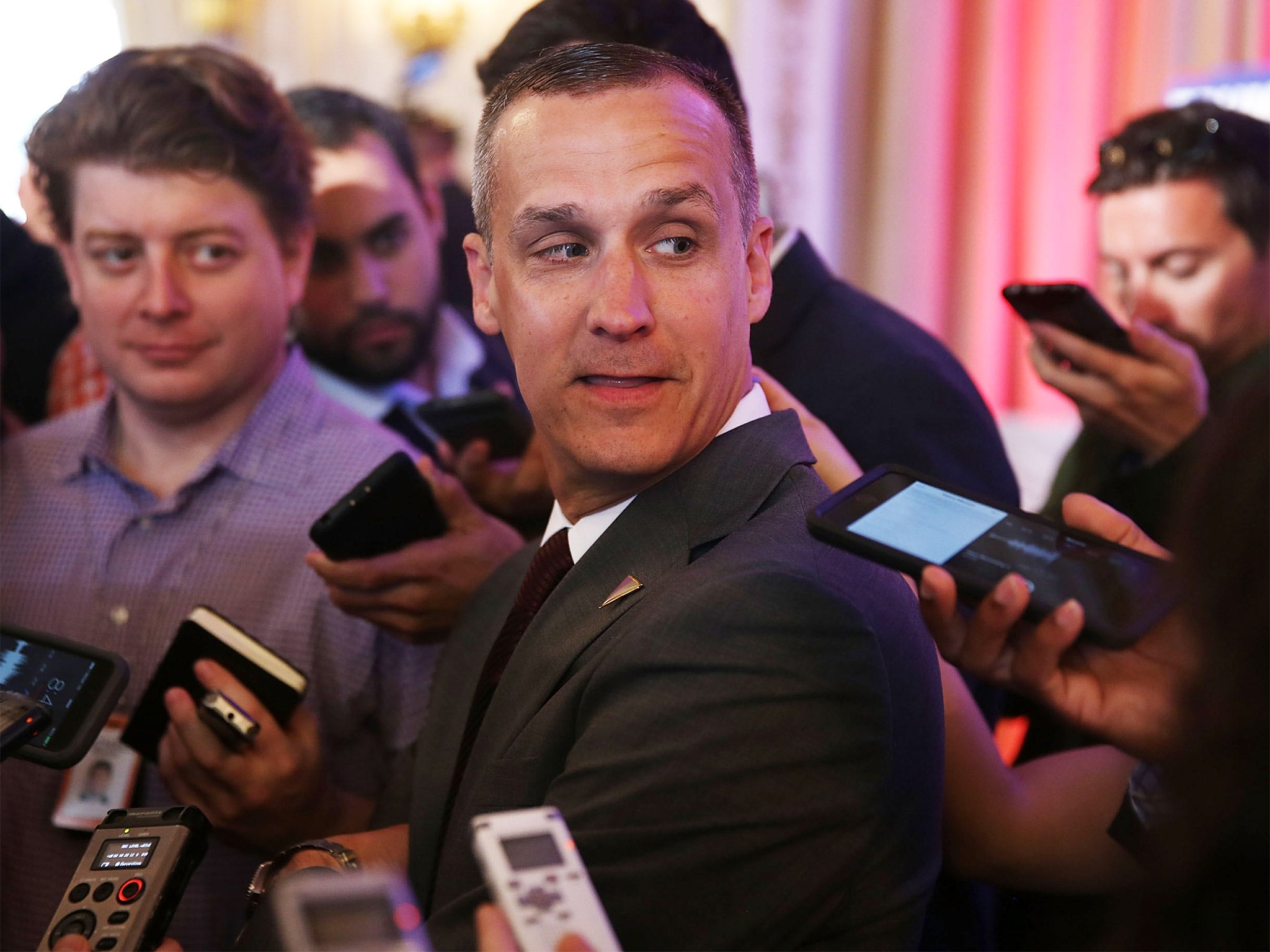 Corey Lewandowski had said he 'never touched' Ms Fields