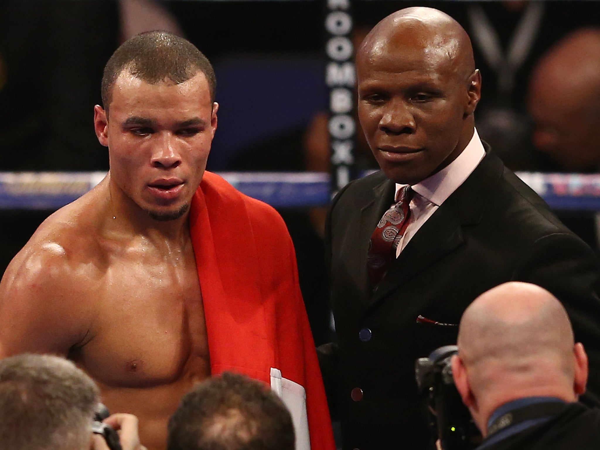 Chris Eubank Sr (right) with his son Chris Jr