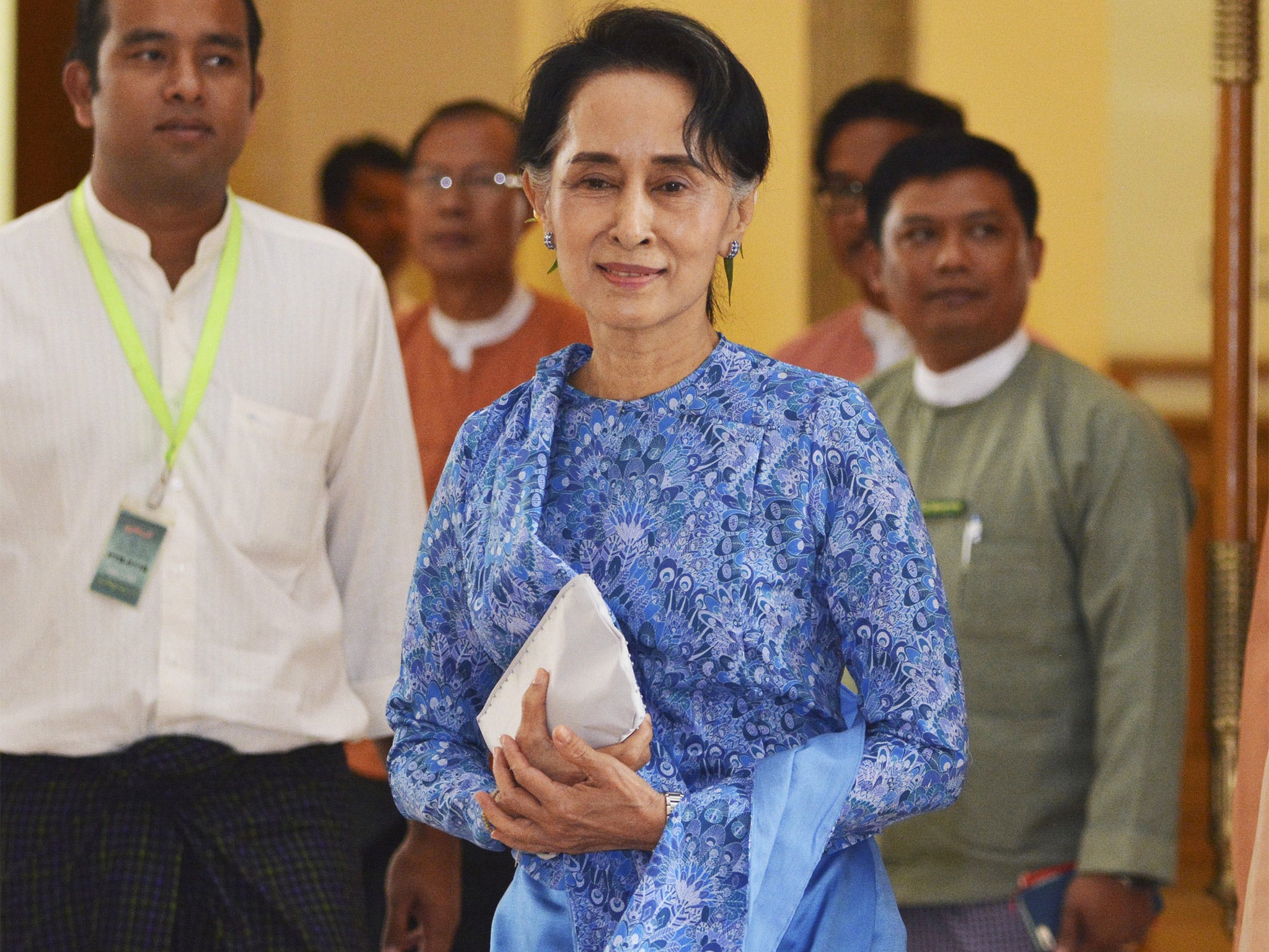 Aung San Suu Kyi in Naypyitaw on Wednesday