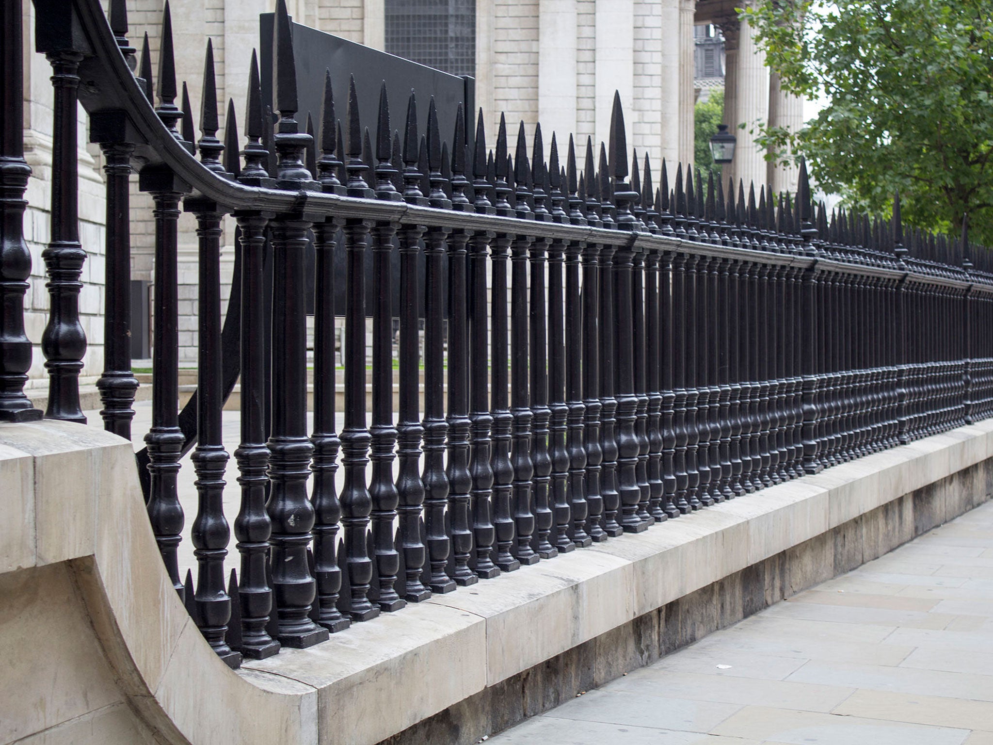 The woman's head became stuck in railings after she fainted and fell. File photo.