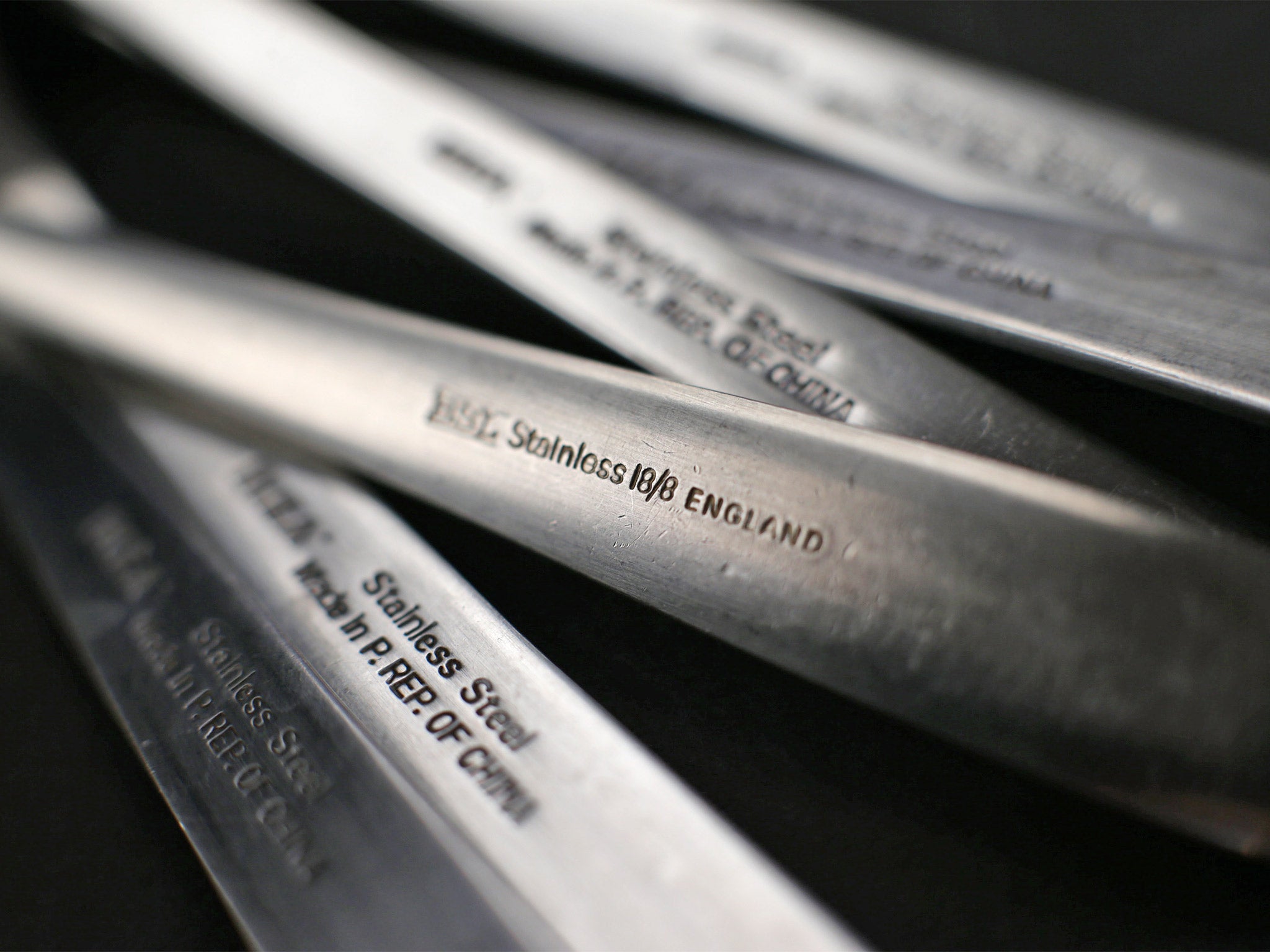 Stainless steel cutlery made in both China and England