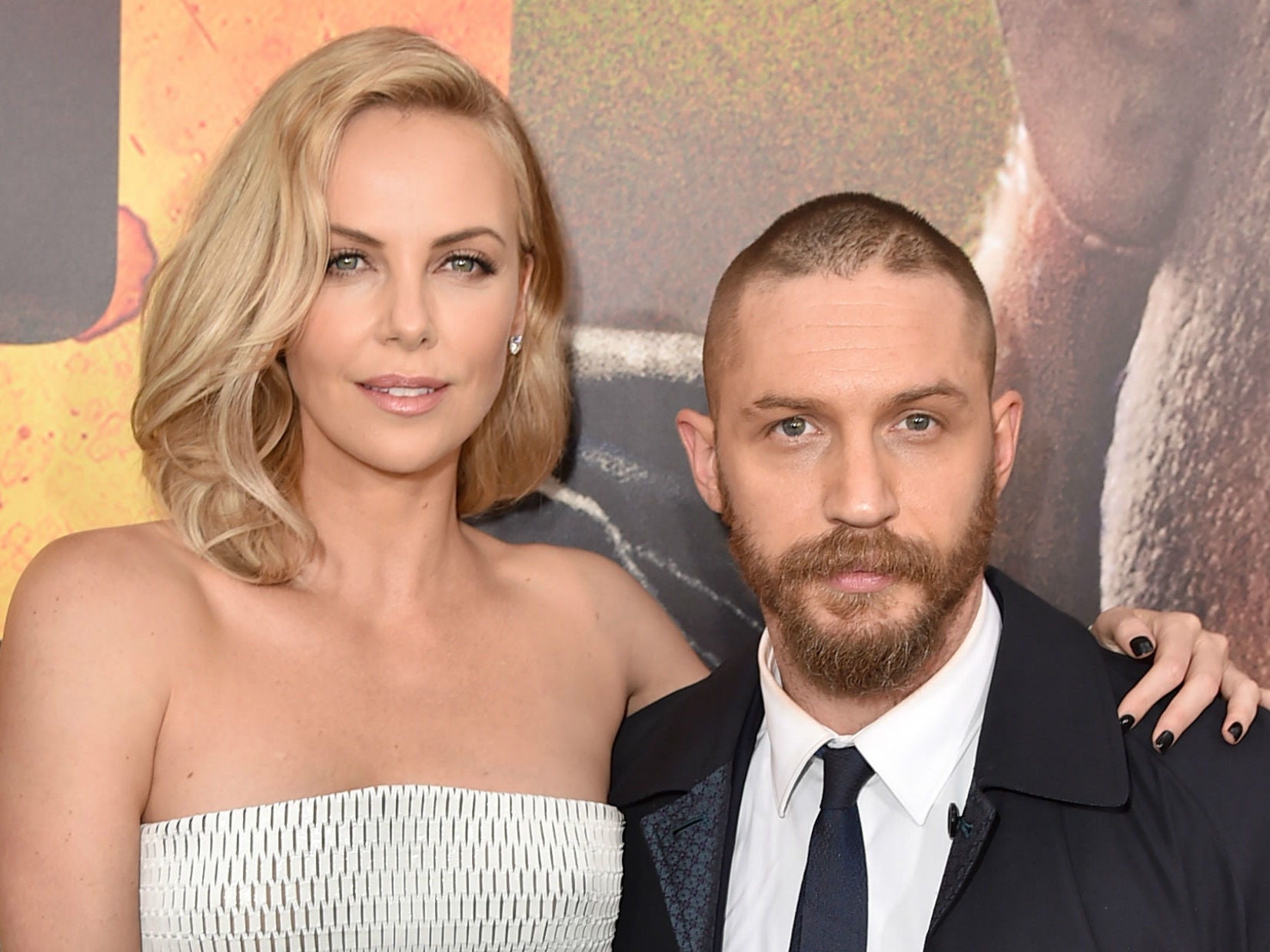 Charlize Theron and Tom Hardy at the premiere of Mad Max