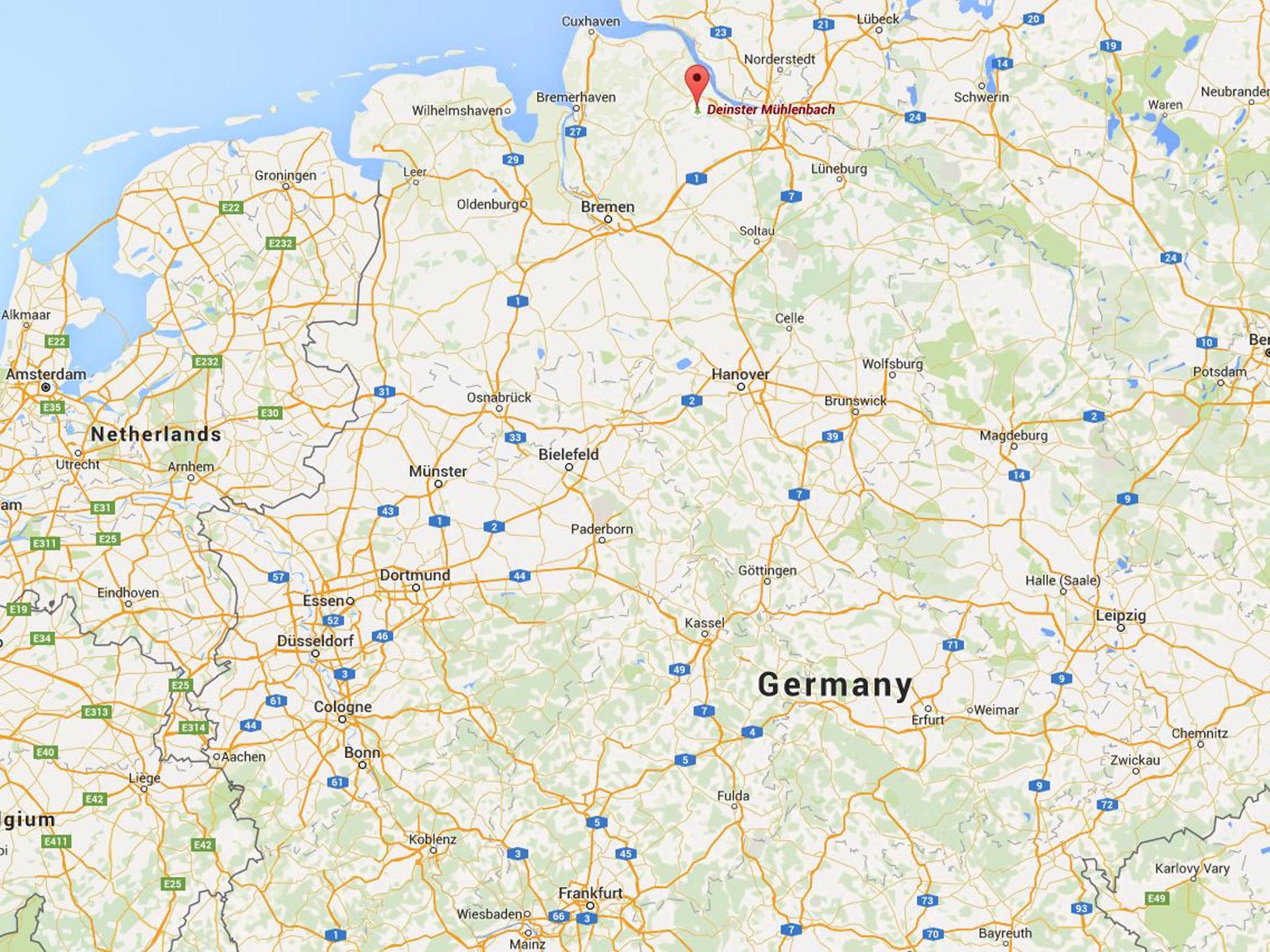 Deinster is located in the Lower Saxony region in north Germany
