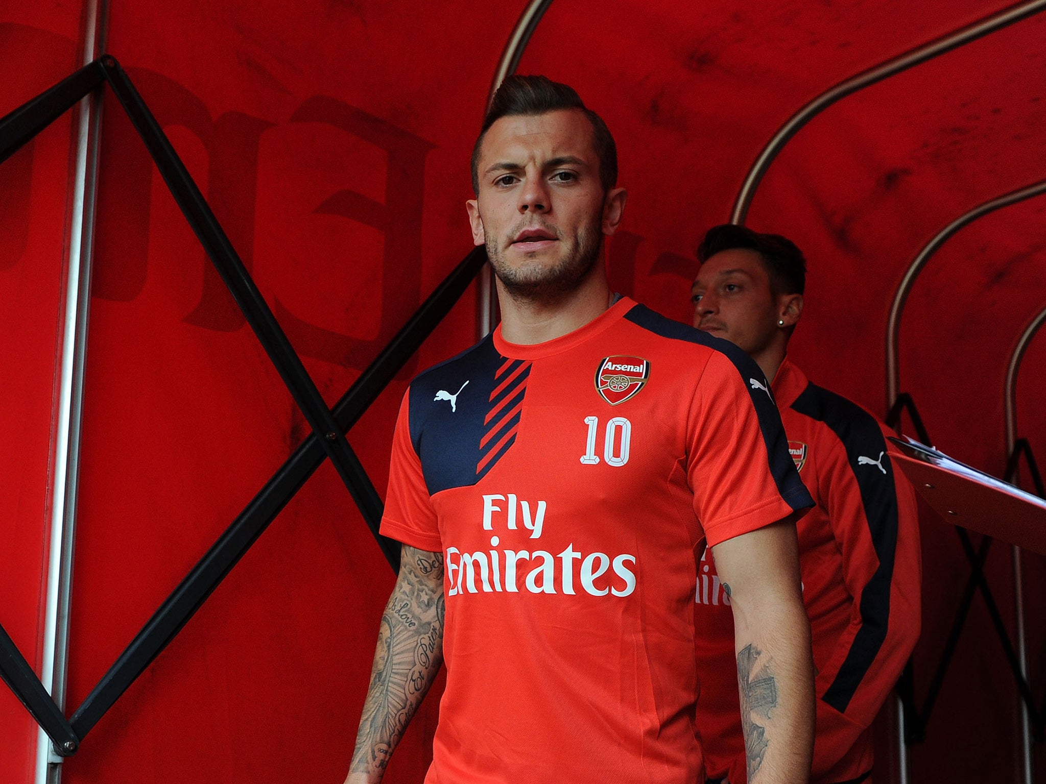 Arsenal midfielder Jack Wilshere pictured during pre-season training