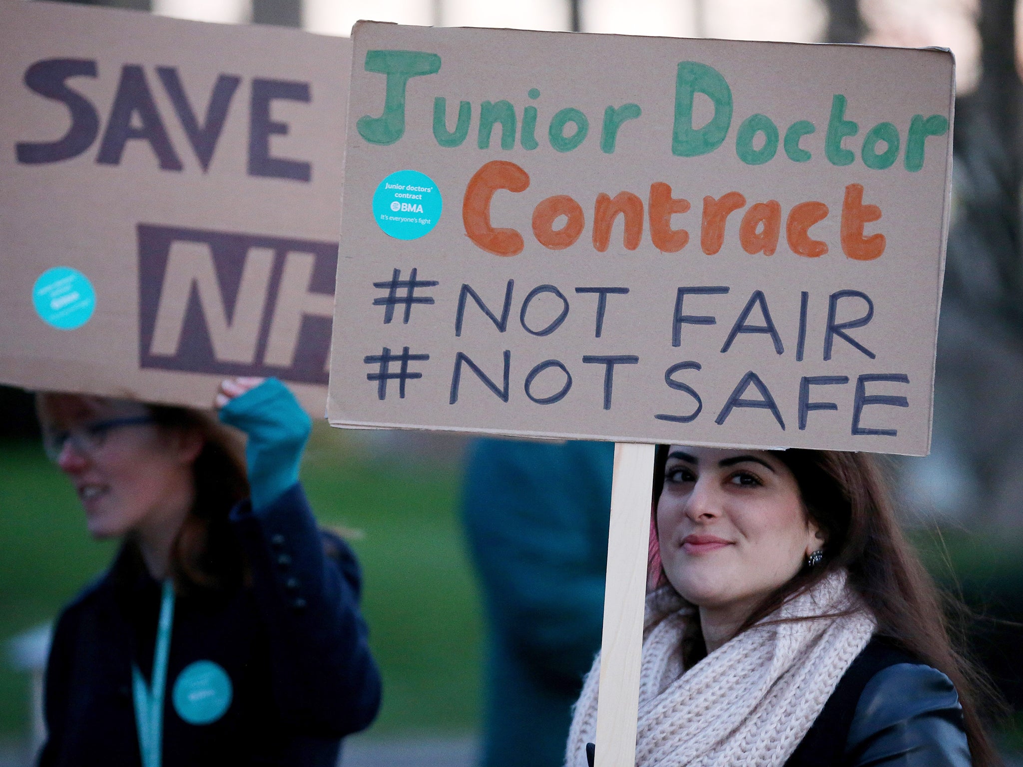 Junior Doctors picket outside The Queen Elizabeth Hospital in Birmingham