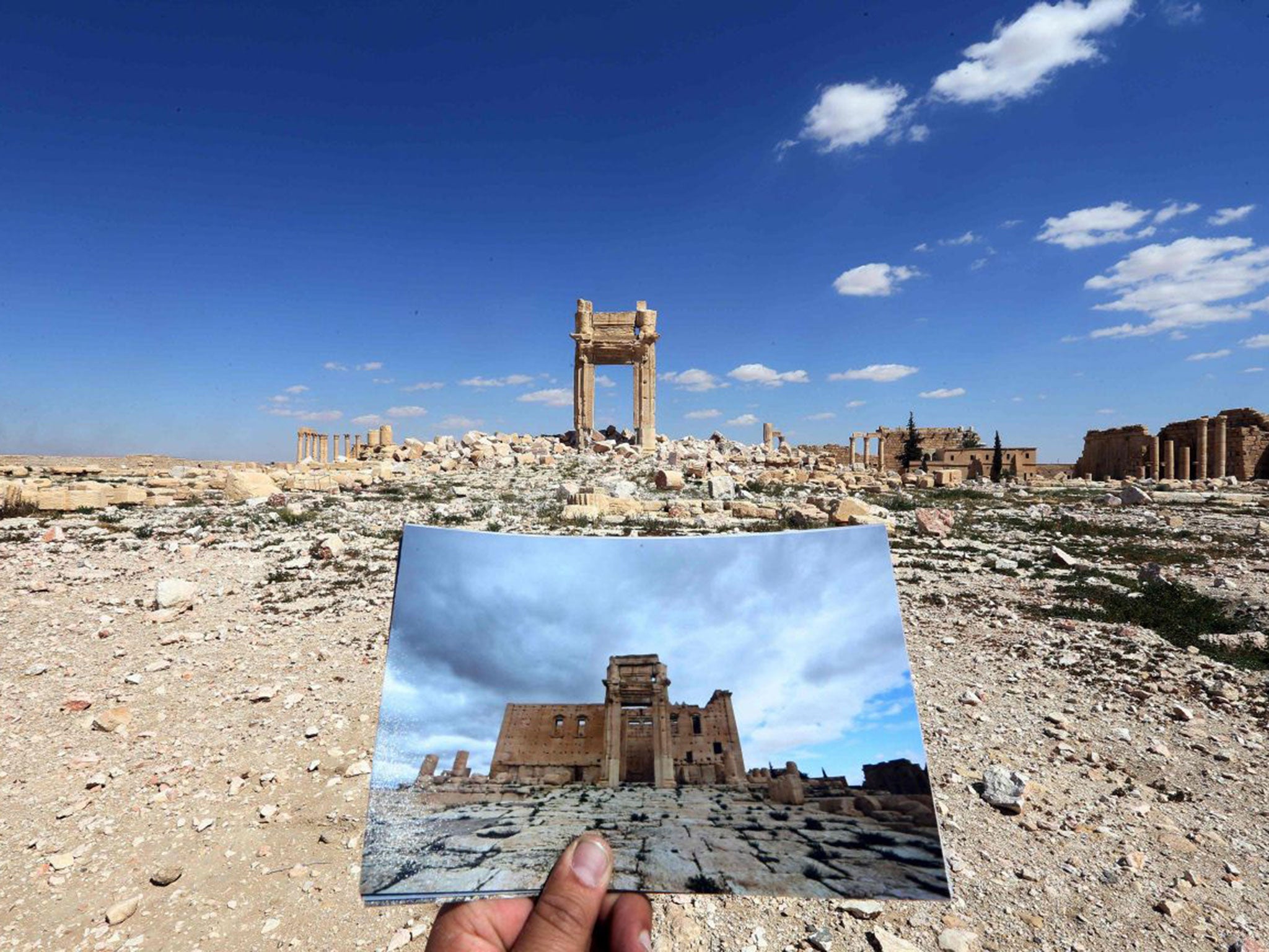 What remains of the historic Temple of Bel, dating back to 32AD